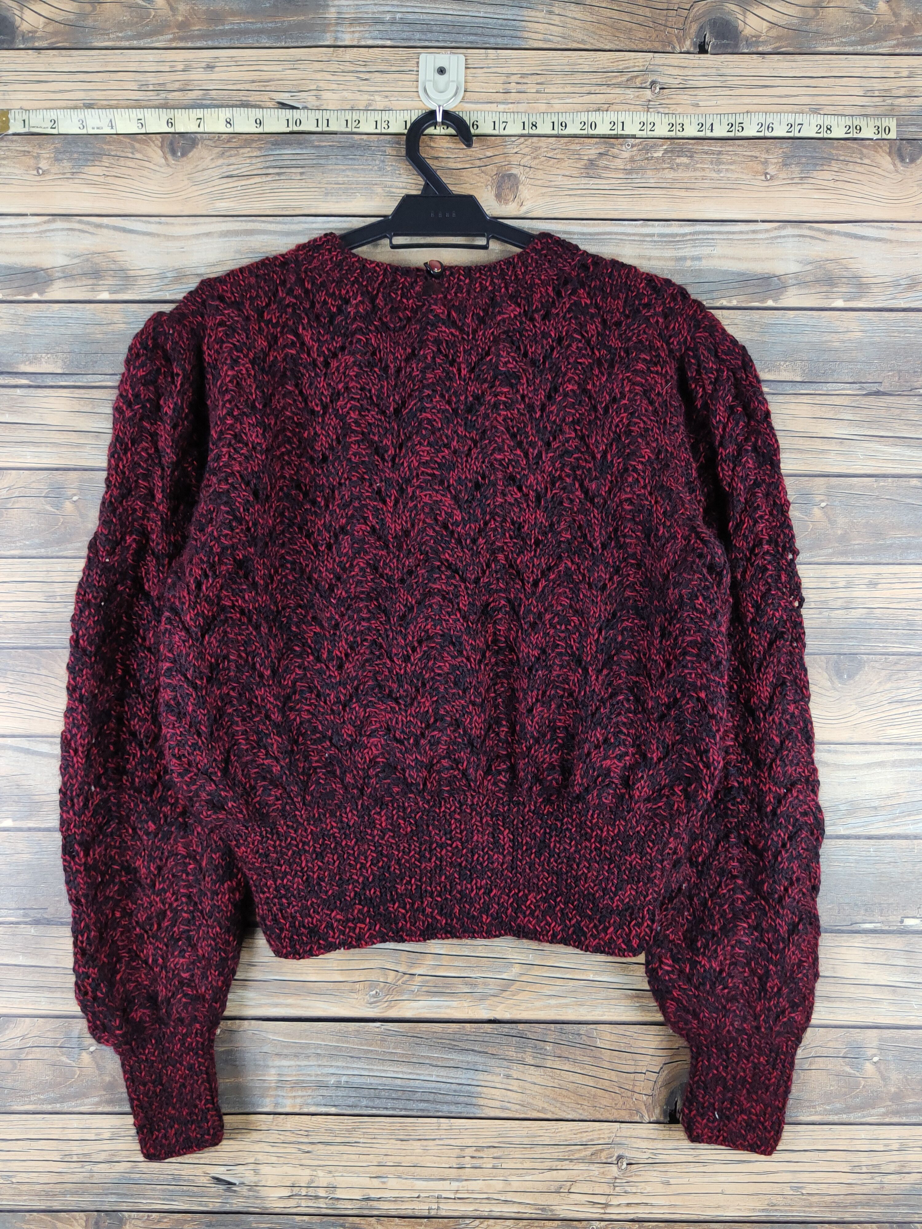 Japanese Brand Japanese Brand Red Black Knitwear Crop Tops #W1942 Size M / US 6-8 / IT 42-44 - 7 Thumbnail
