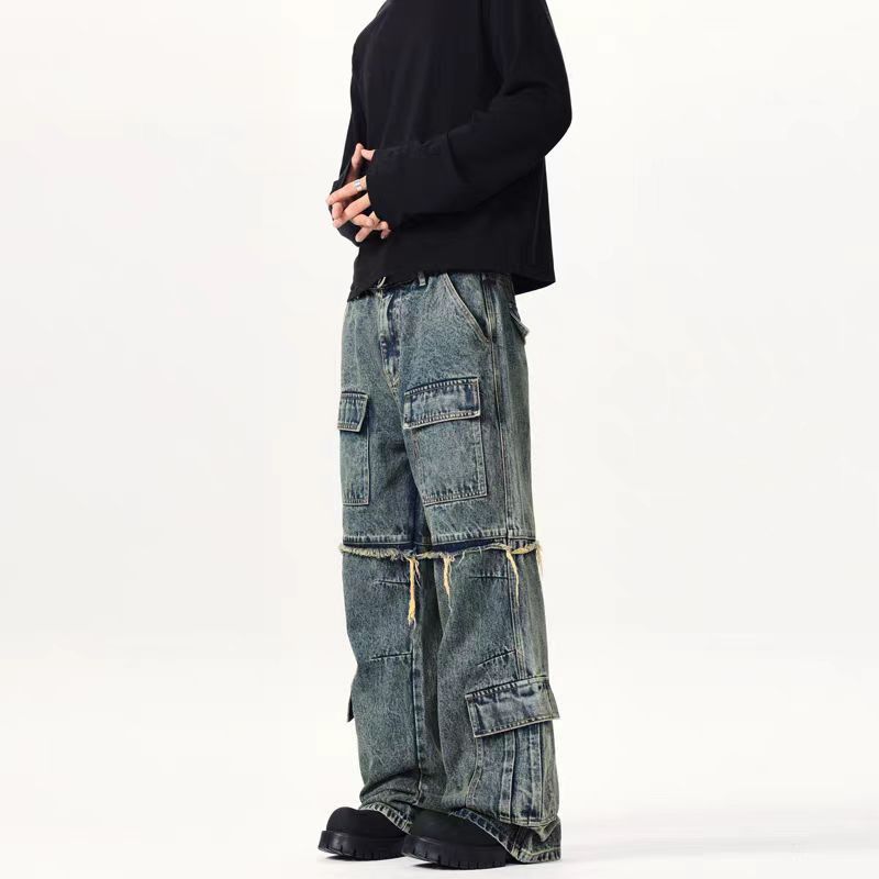 Japanese Brand × Jean Vintage Washed Straight Micro Flare Work Loose Jeans Size US 30 / EU 46 - 3 Thumbnail