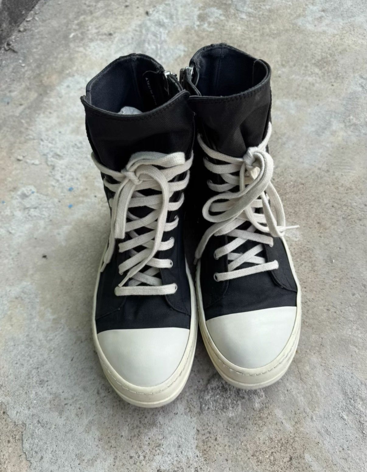 Rick Owens Rick Owens DRKSHDW Waxed Canvas High Top Sneakers K37 Size US 8 / EU 41 - 5 Thumbnail