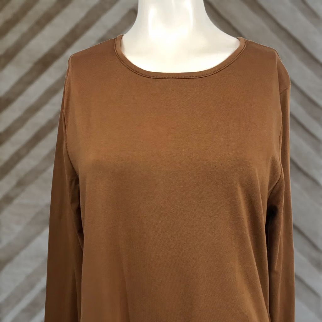 Old Navy Old Navy Bodysuit Long Sleeve Crew Neck Brown 2X Women Knit Solid Stretch Size XXL / US 16-18 / IT 52-54 - 1 Thumbnail