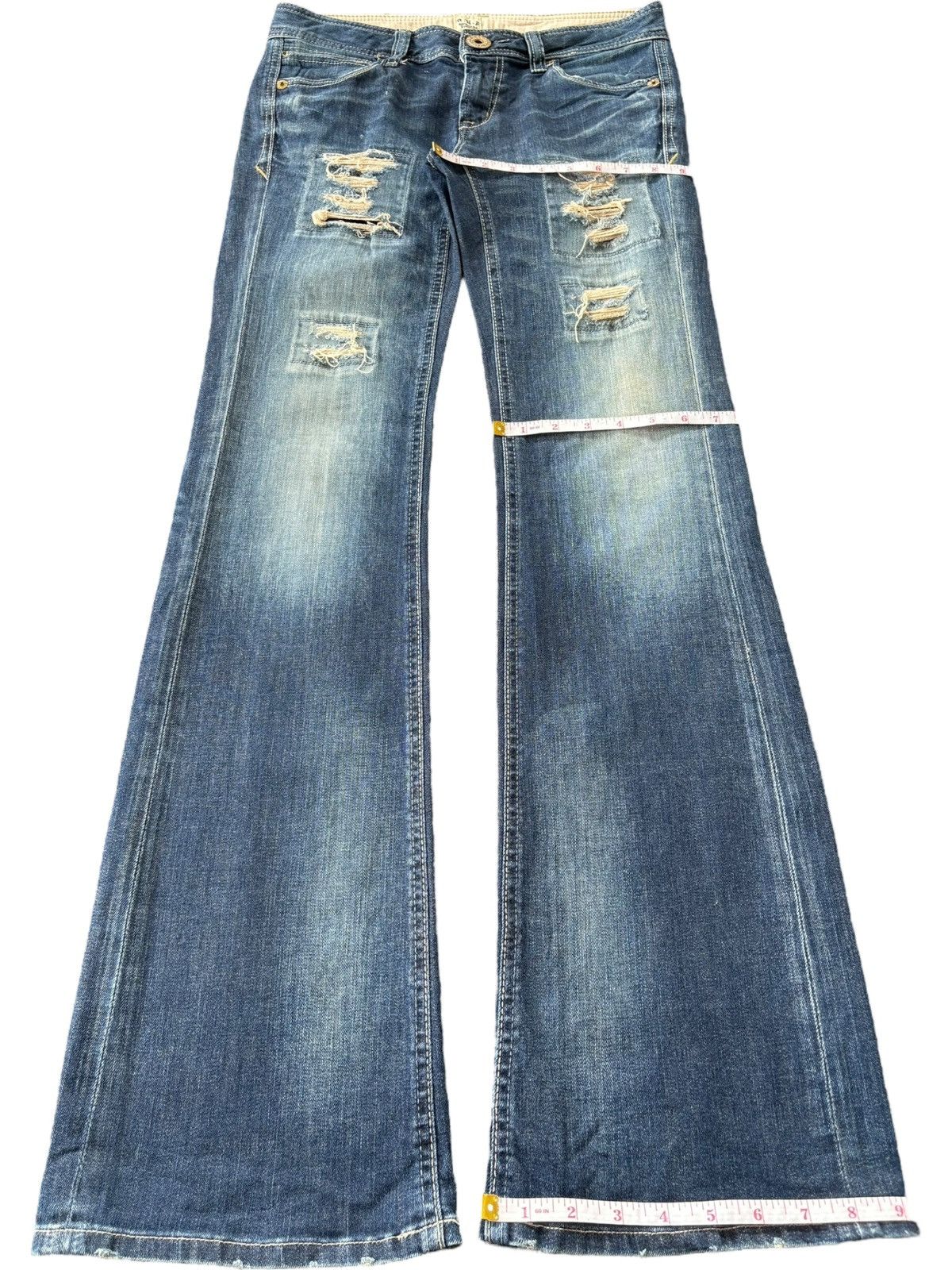 Hysteric Glamour Vintage Japanese Brand Rusty Distressed Low Rise Flare Jeans Size 31" - 12 Thumbnail