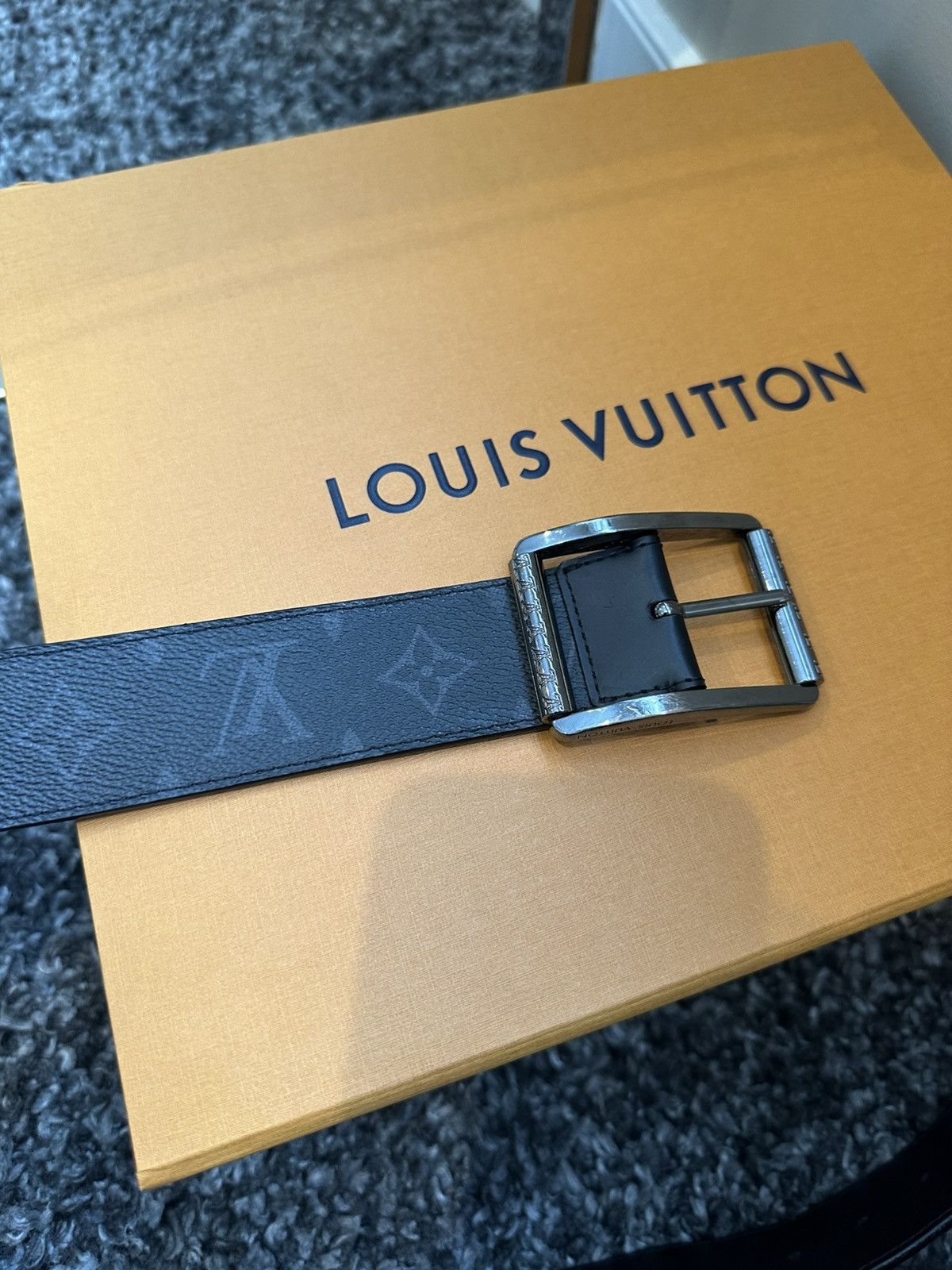 Louis Vuitton LOUIS VUITTON Monogram Eclipse Ceinture Reverso Belt Size 36 - 6 Thumbnail