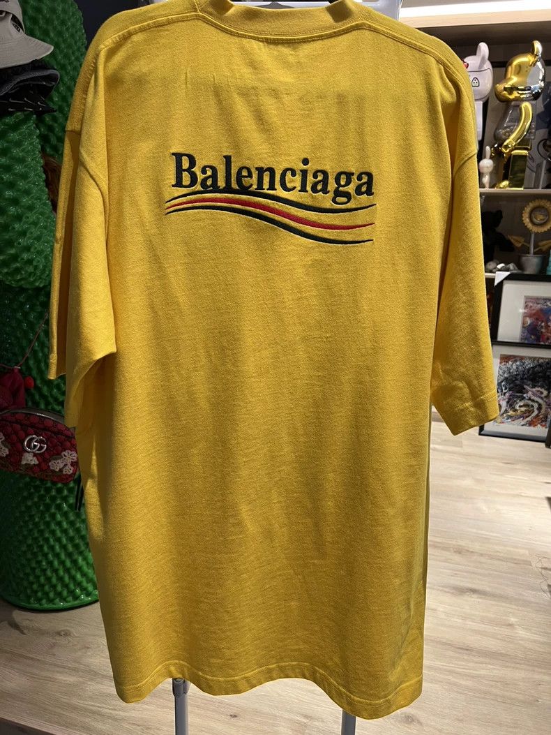 Balenciaga Balenciaga Mustard Yellow Embroidered Coke Short Sleeve Ne Size US S / EU 44-46 / 1 - 6 Thumbnail