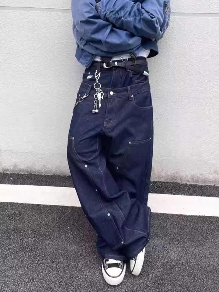 Jean Double-Waist Studded Wide-Leg Jeans Size US 29 - 5 Thumbnail
