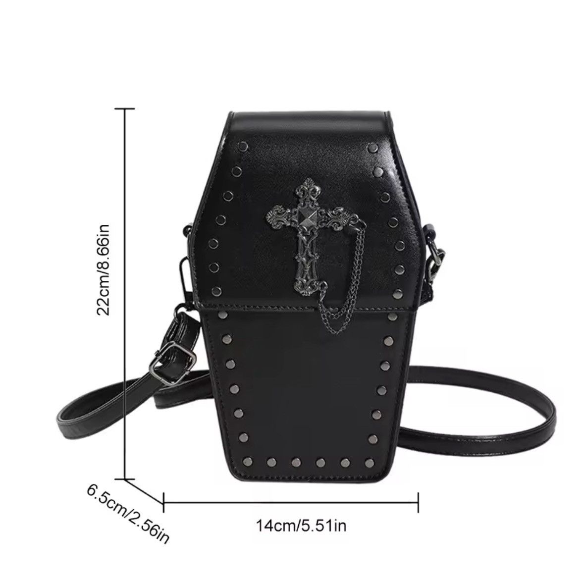 Other Gothic Crossbody Bag for Women Coffin Shoulder Bag Size ONE SIZE - 4 Thumbnail