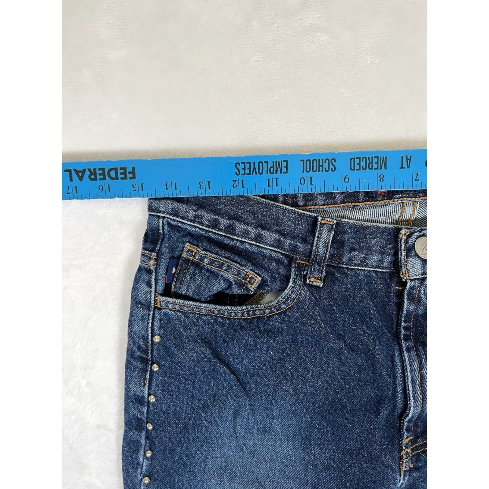 Vintage VINTAGE Bongo Capris Jeans Denim Size 30 Waist 21in Studded Blue Y2K Women Size 30" / US 8 / IT 44 - 5 Thumbnail