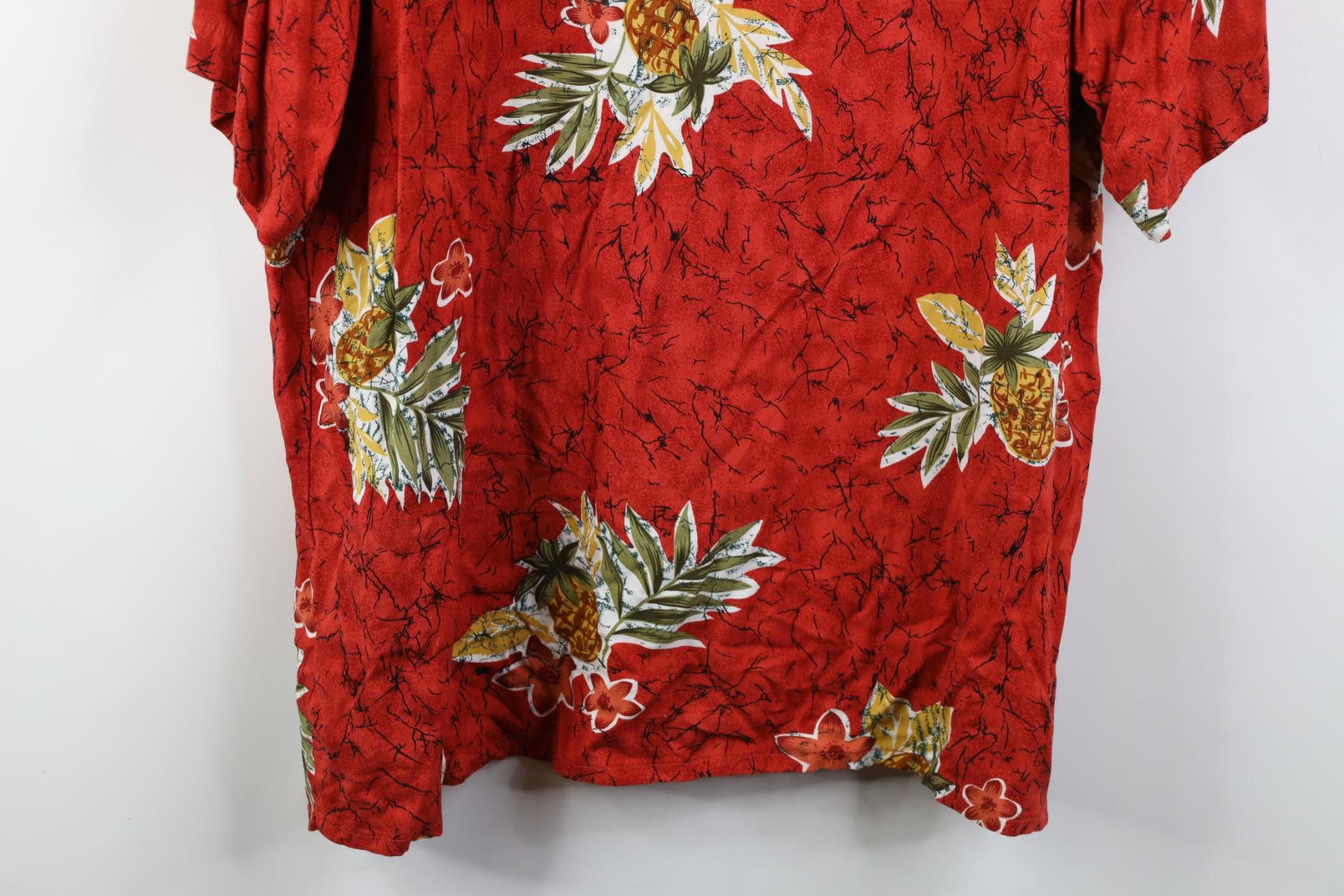 Vintage Vintage 90s Streetwear Gabardine Pineapple Flower Shirt Size US XL / EU 56 / 4 - 10 Thumbnail