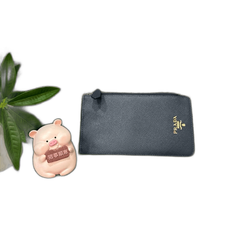 Prada Prada Metal Logo Leather Long Wallet Card Case Size ONE SIZE - 1 Thumbnail