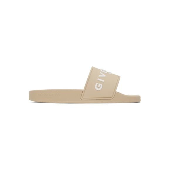 o1srvl11e1225 Slides Flat Sandals in Beige
