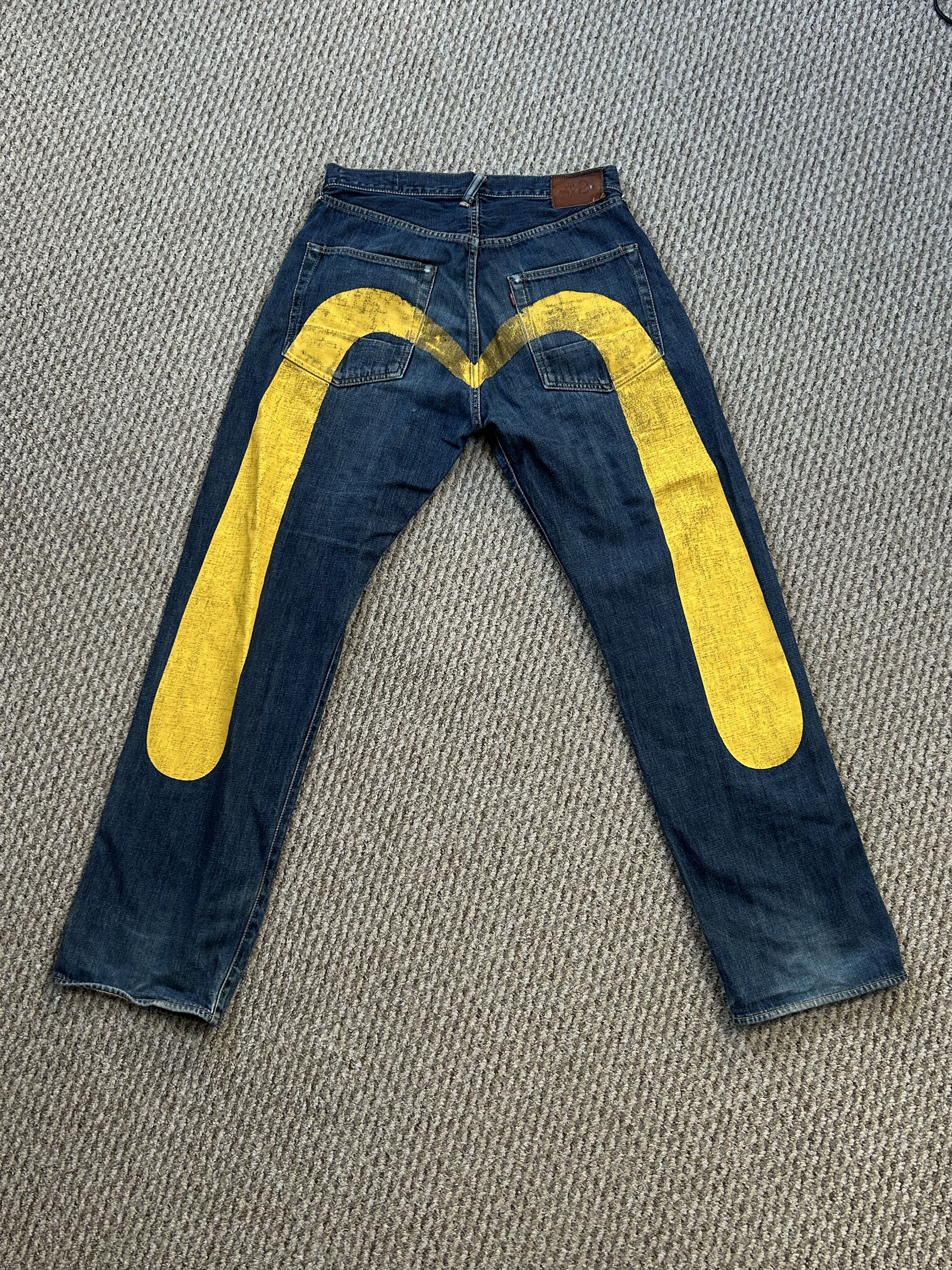 Evisu Yamane 2001 Yellow Logo Japanese Denim Jeans