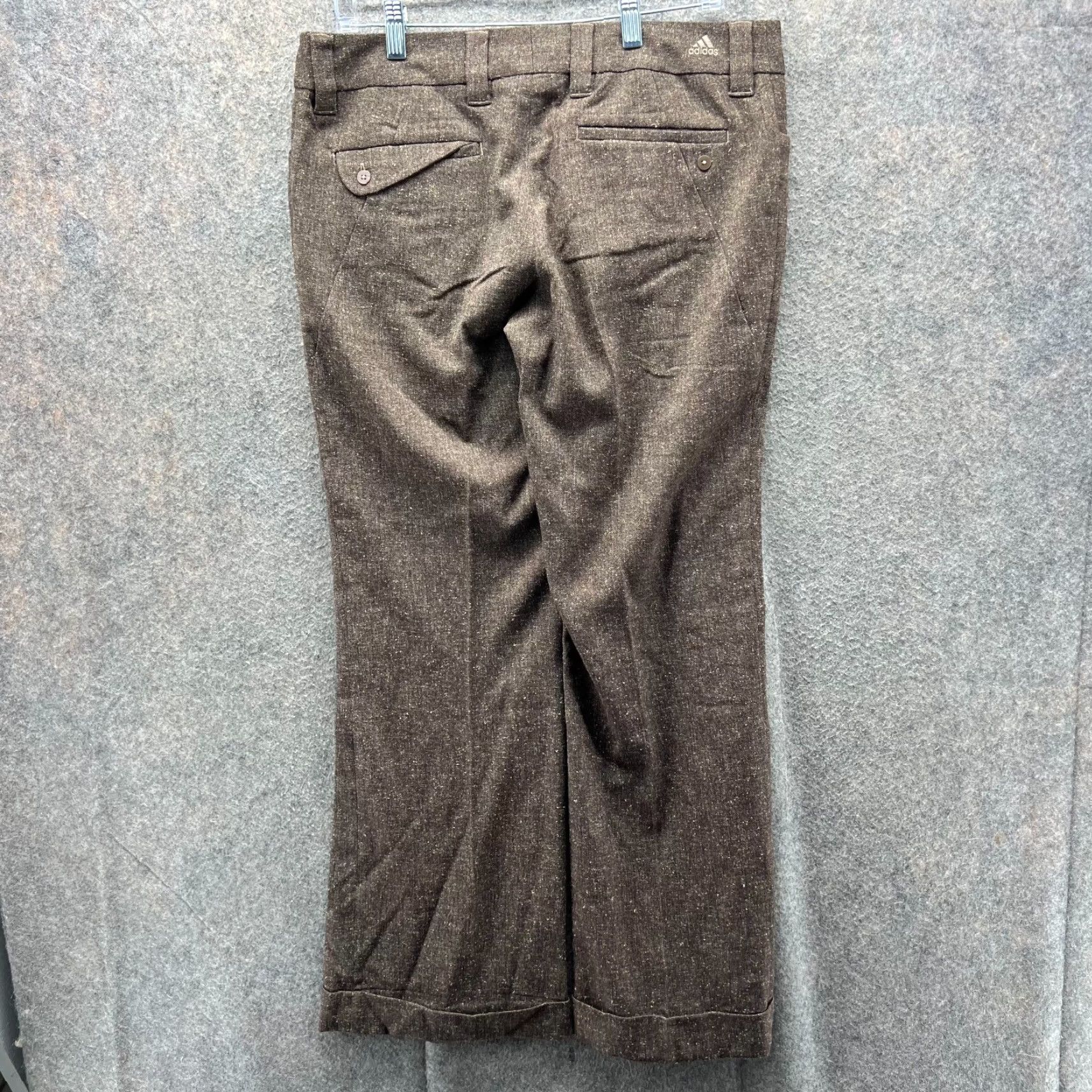 Adidas VINTAGE Adidas Dress Pants Mens Medium Brown Chino Pleated Wool Trouser Front Flat Front Straight Leg Size US 31 - 2 Thumbnail