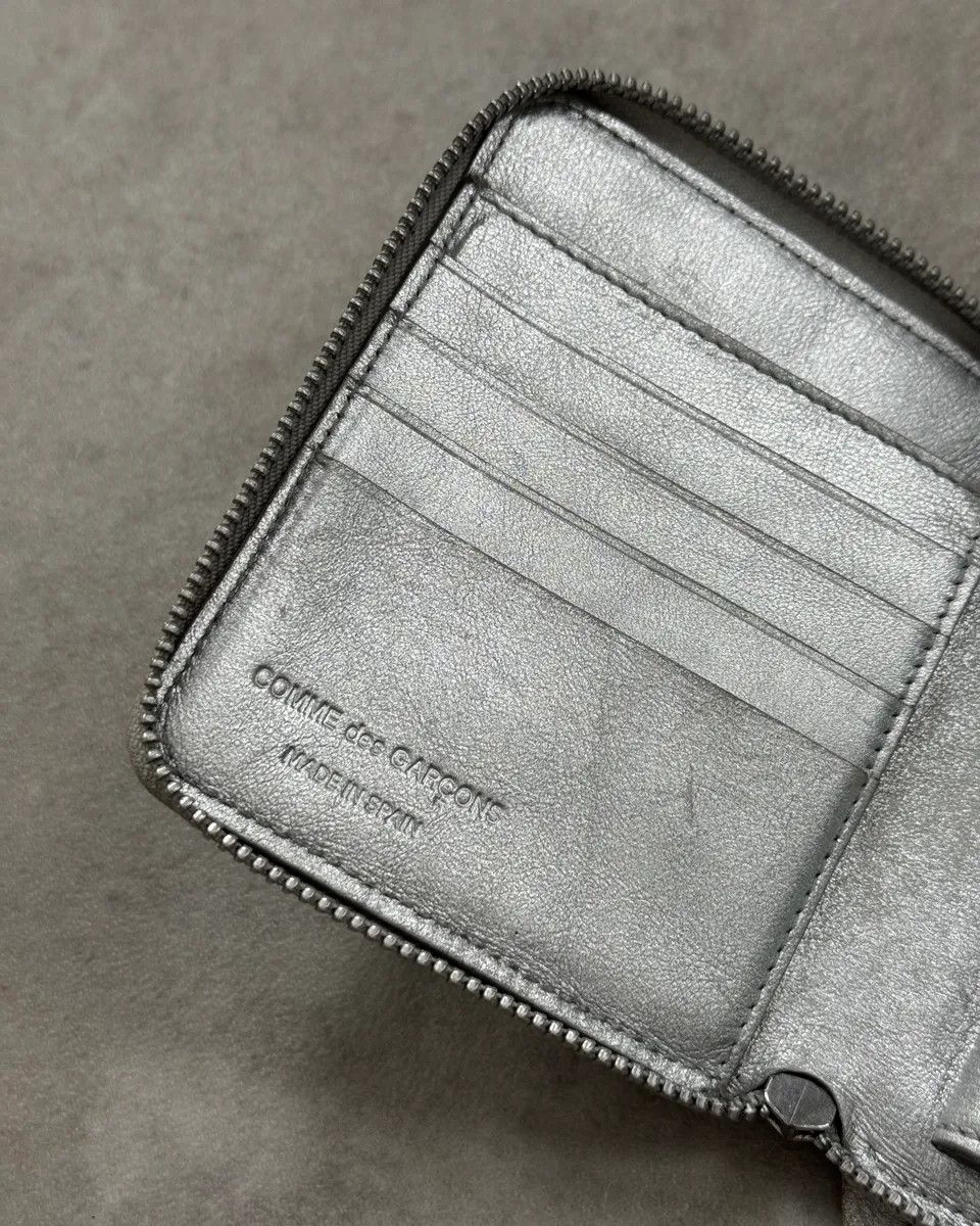 Comme des Garcons Comme des Garçons Silver Leather Brick Zip-Around Wallet Size ONE SIZE - 7 Thumbnail
