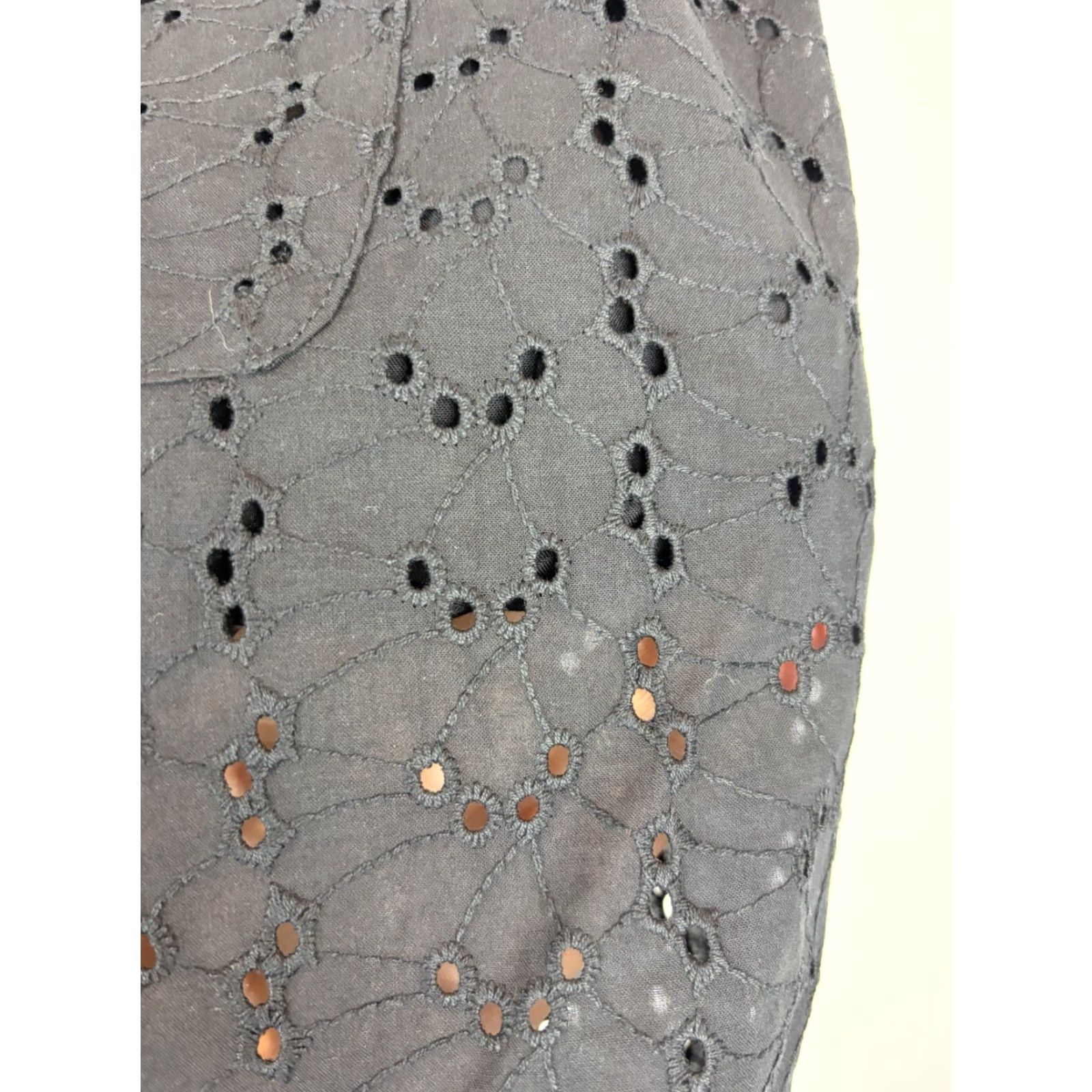 Zara Zara Pants Women Large Wide-Leg Black Cotton Beaded Embroidered Pocket Elastic Waist Dry Casual Beach Vintage No Size 36" / US 14 / IT 50 - 7 Thumbnail