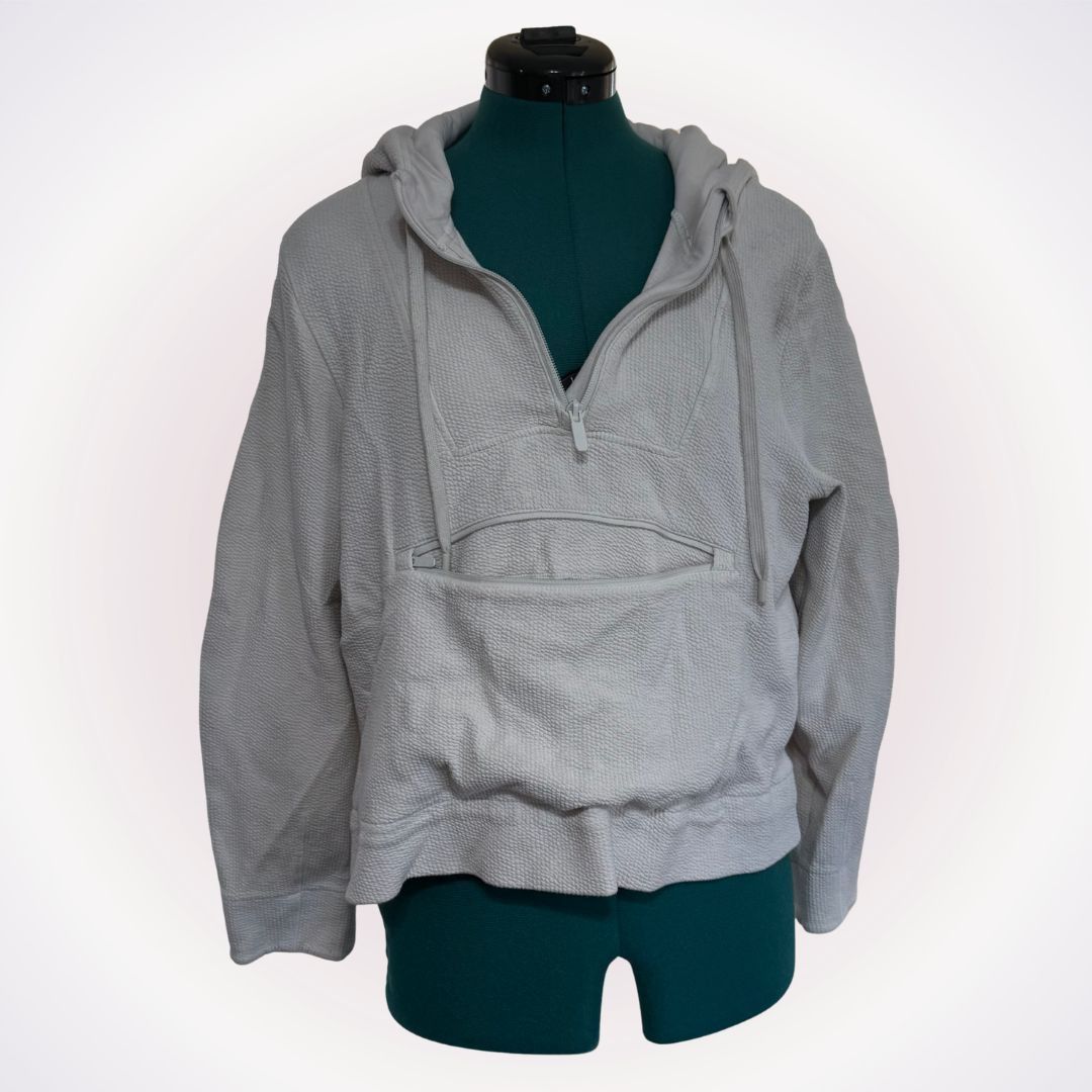 Lululemon Lululemon Gray Textured Half-Zip Hoodie | Sz 6 Size M / US 6-8 / IT 42-44 - 1 Thumbnail