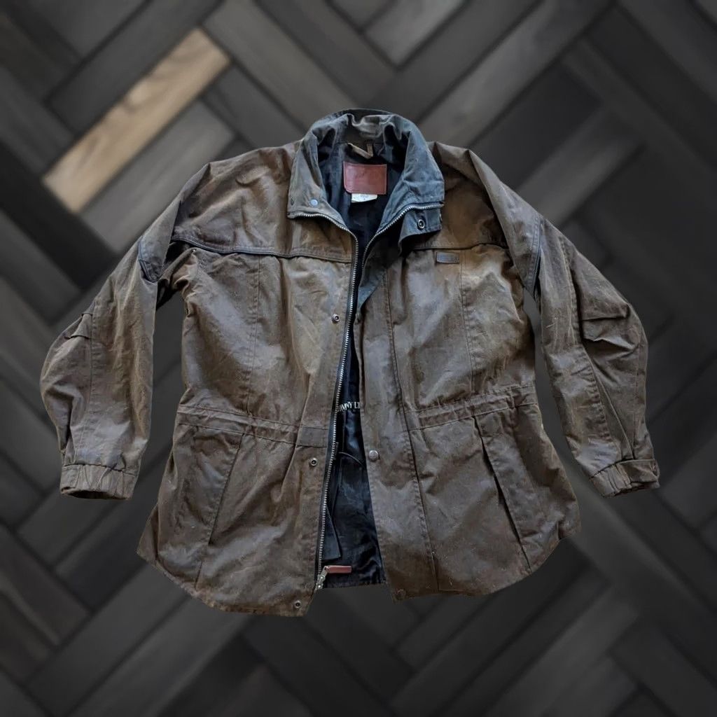 Vintage VINTAGE Outback Waxed Jacket Coat Mens S Brown Waxed Cotton Shell Coat Mad Max Theme Brown 38-40 Chest Size US S / EU 44-46 / 1 - 1 Thumbnail