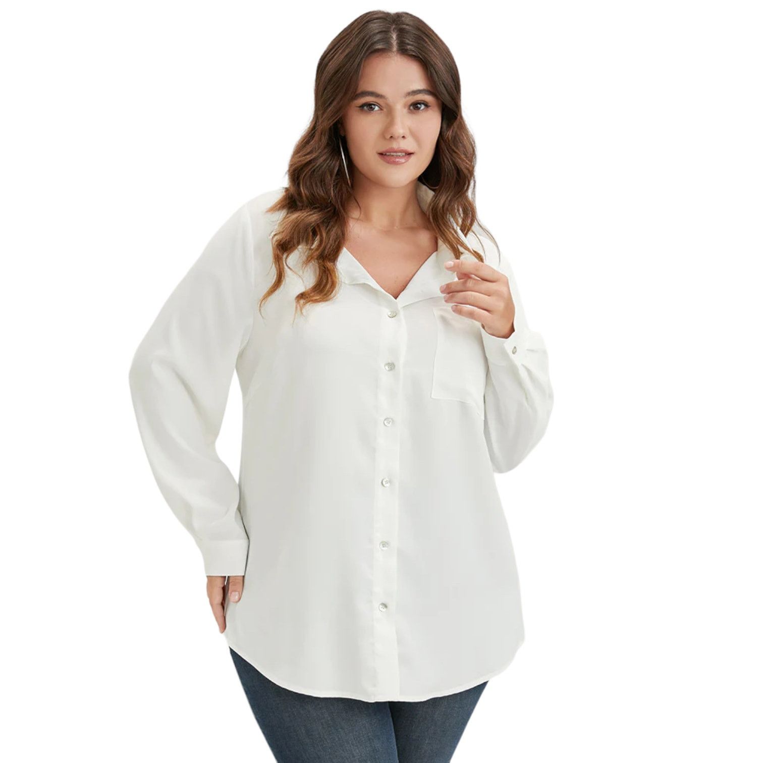Other BloomChic White Long Sleeve Collared Shirt Size 12 NEW Size XL / US 12-14 / IT 48-50 - 1 Thumbnail