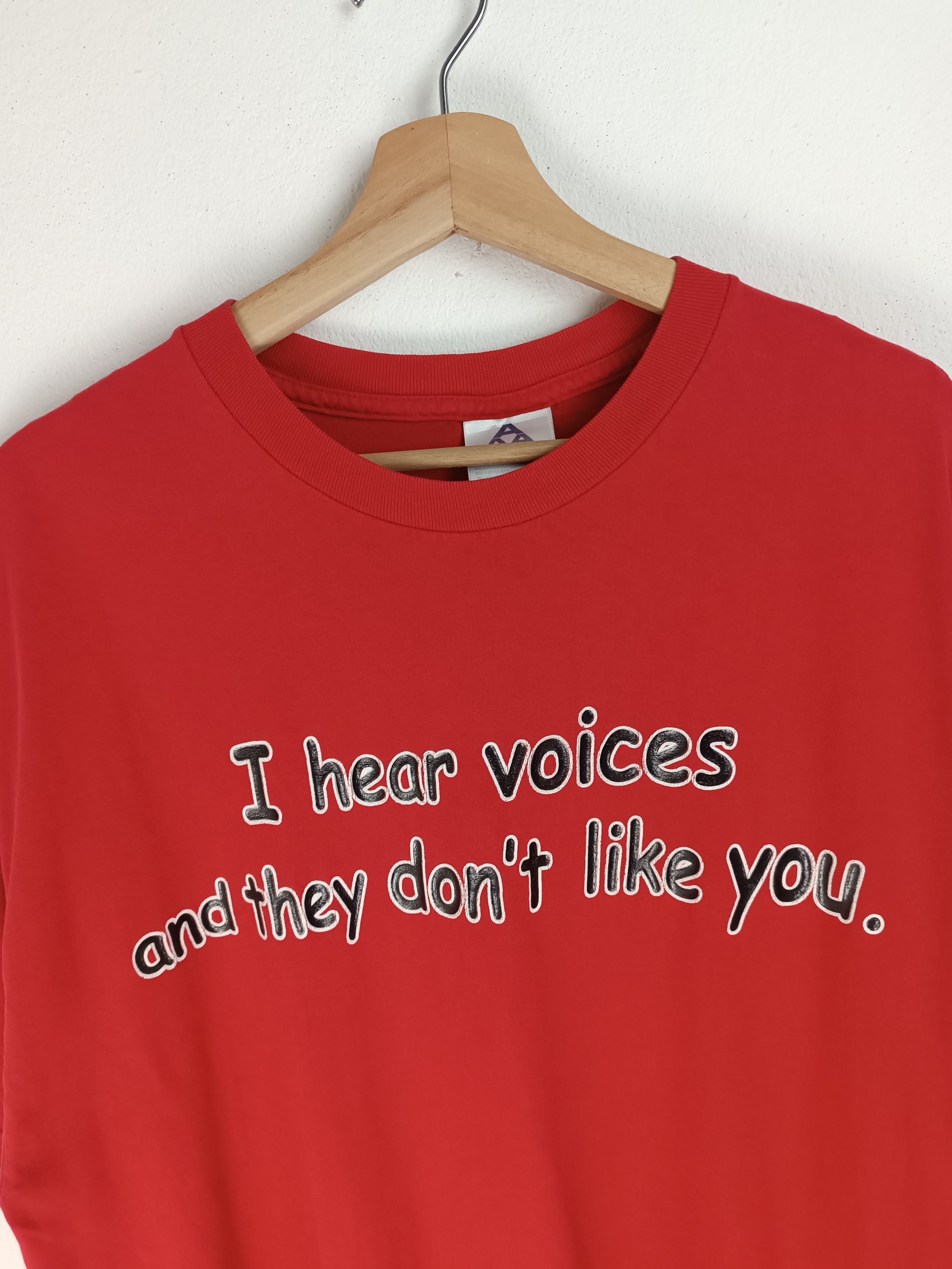 Other VINTAGE Y2K ADULT HUMOR "I HEAR VOICES" QUOTES FUNNY TEE Size US XL / EU 56 / 4 - 9 Thumbnail