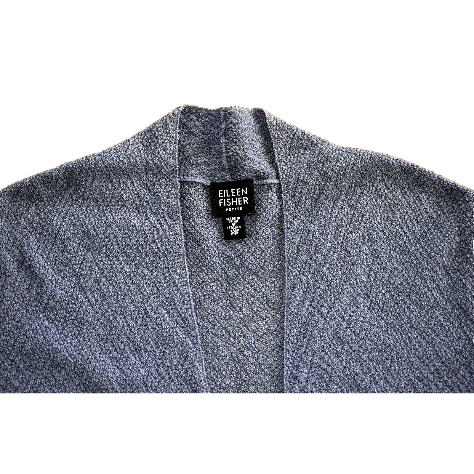 Eileen Fisher EILEEN FISHER Steel Blue Wool Petite Cardigan Sweater Sz PP Size S / US 4 / IT 40 - 4 Thumbnail
