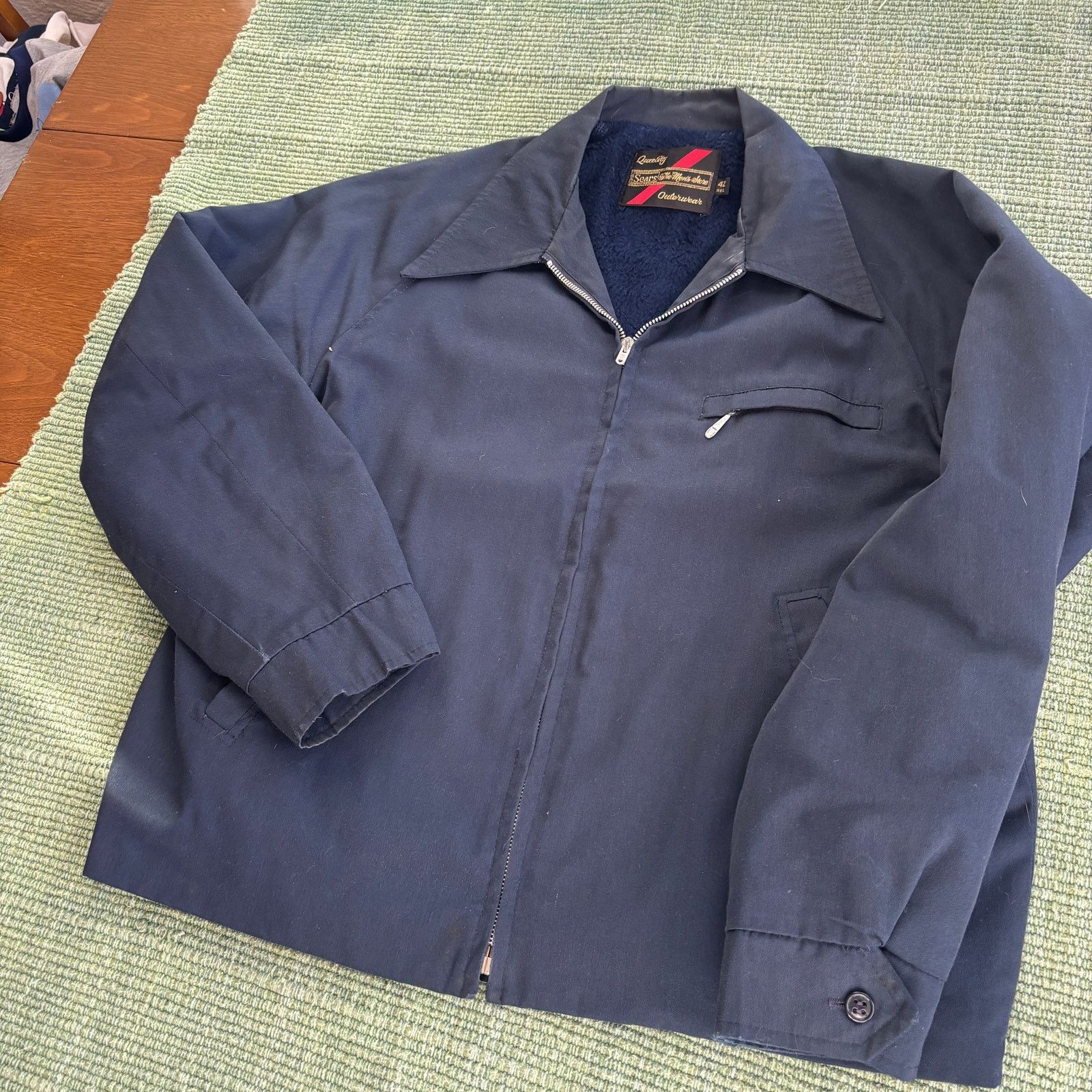 Sears × Vintage Vintage 70s Sears faux fur lined collared bomber jacket Size US L / EU 52-54 / 3 - 6 Thumbnail