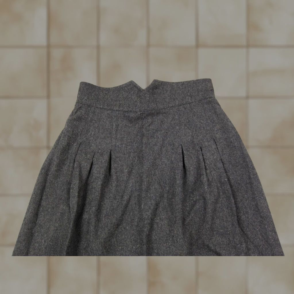Vintage Vintage Bice Skirt 11 Gray A-Line Midi Pleated Career Classic Mod 60s 70s Size 32" / US 10 / IT 46 - 1 Thumbnail
