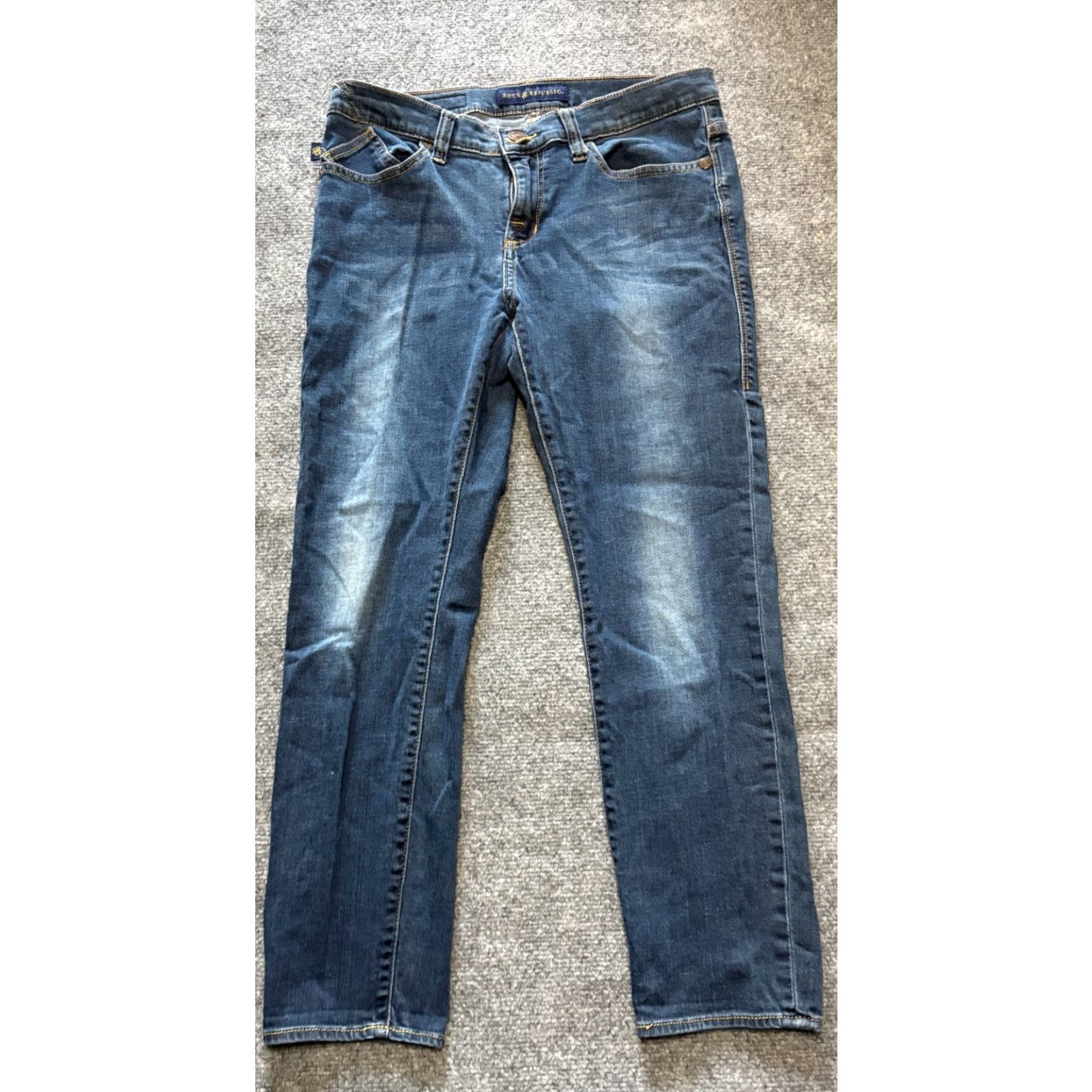 Vintage ROCK & REPUBLIC Jeans Womens Size 10 Blue RN 130273 Jeans Women Regular Tapered Pockets Denim RN130273 Size 32" / US 10 / IT 46 - 2 Thumbnail