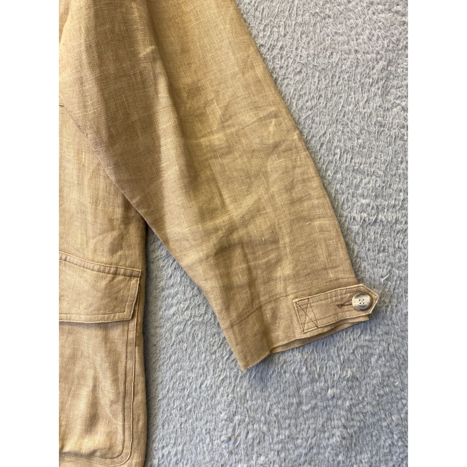 Vintage VINTAGE Cambridge Dry Goods Oversized Linen Blazer Jacket Coat Women Size 8 Gold All Seasons 80s 70s Parisian Flair Size M / US 6-8 / IT 42-44 - 7 Thumbnail