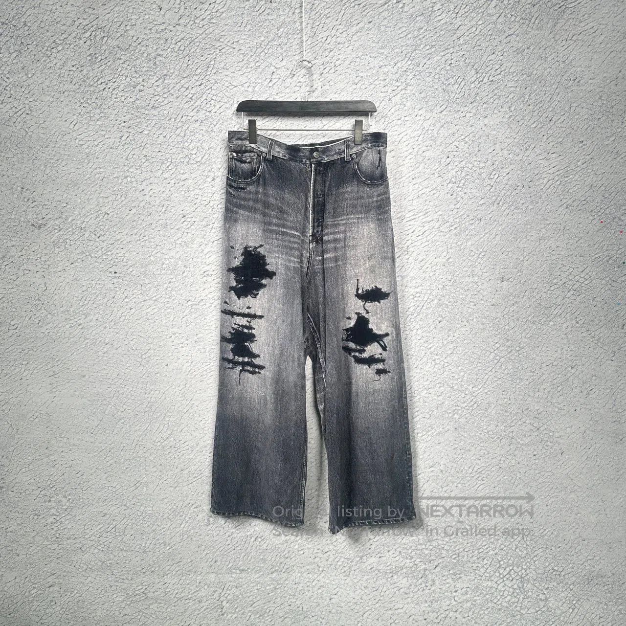 Balenciaga balenciaga trompe 3d printed denim pants. Size US 30 / EU 46 - 1 Thumbnail