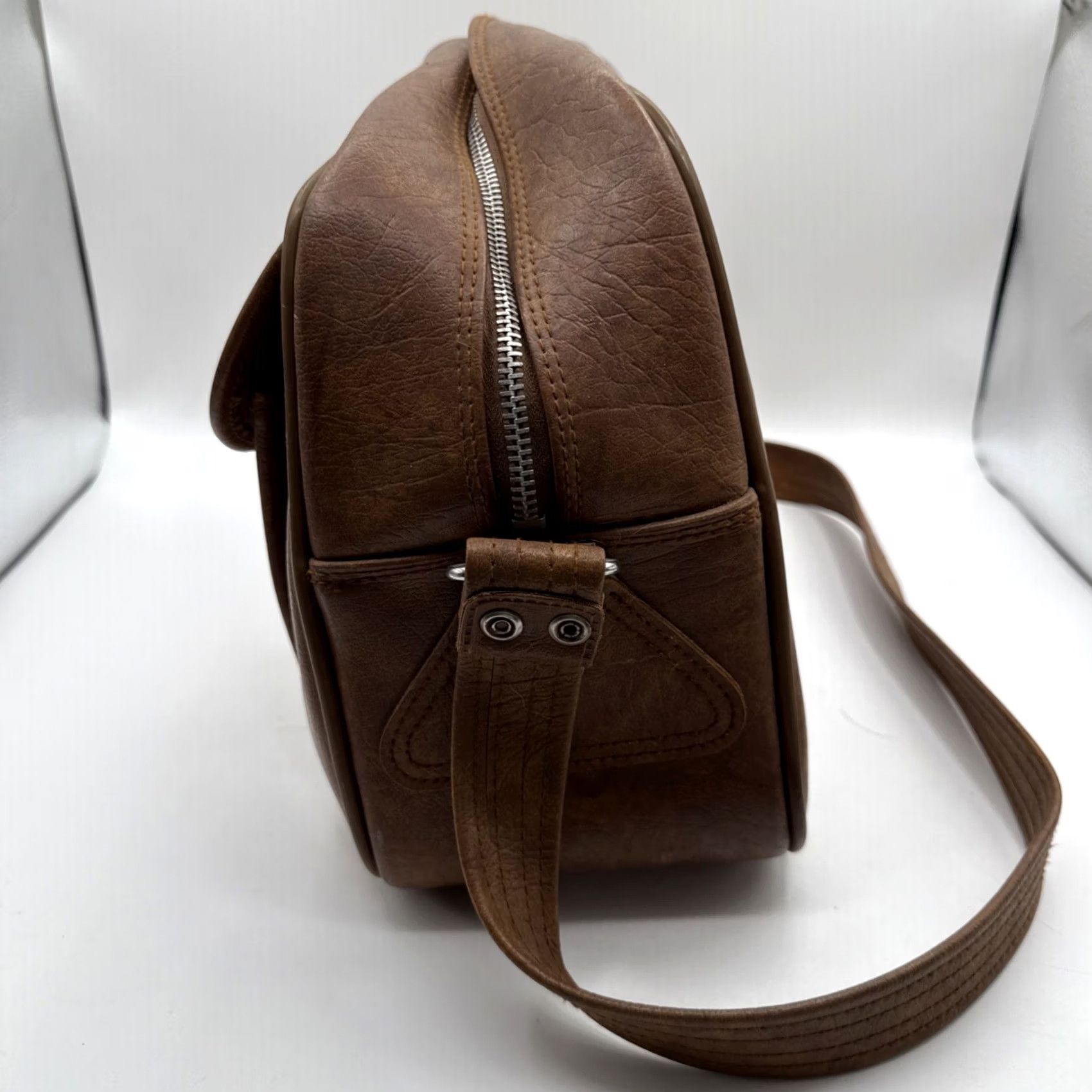 Vintage VINTAGE American Tourister Shoulder Bag 1970s Faux Leather Brown Carry-On Unisex Adult Size ONE SIZE - 3 Thumbnail