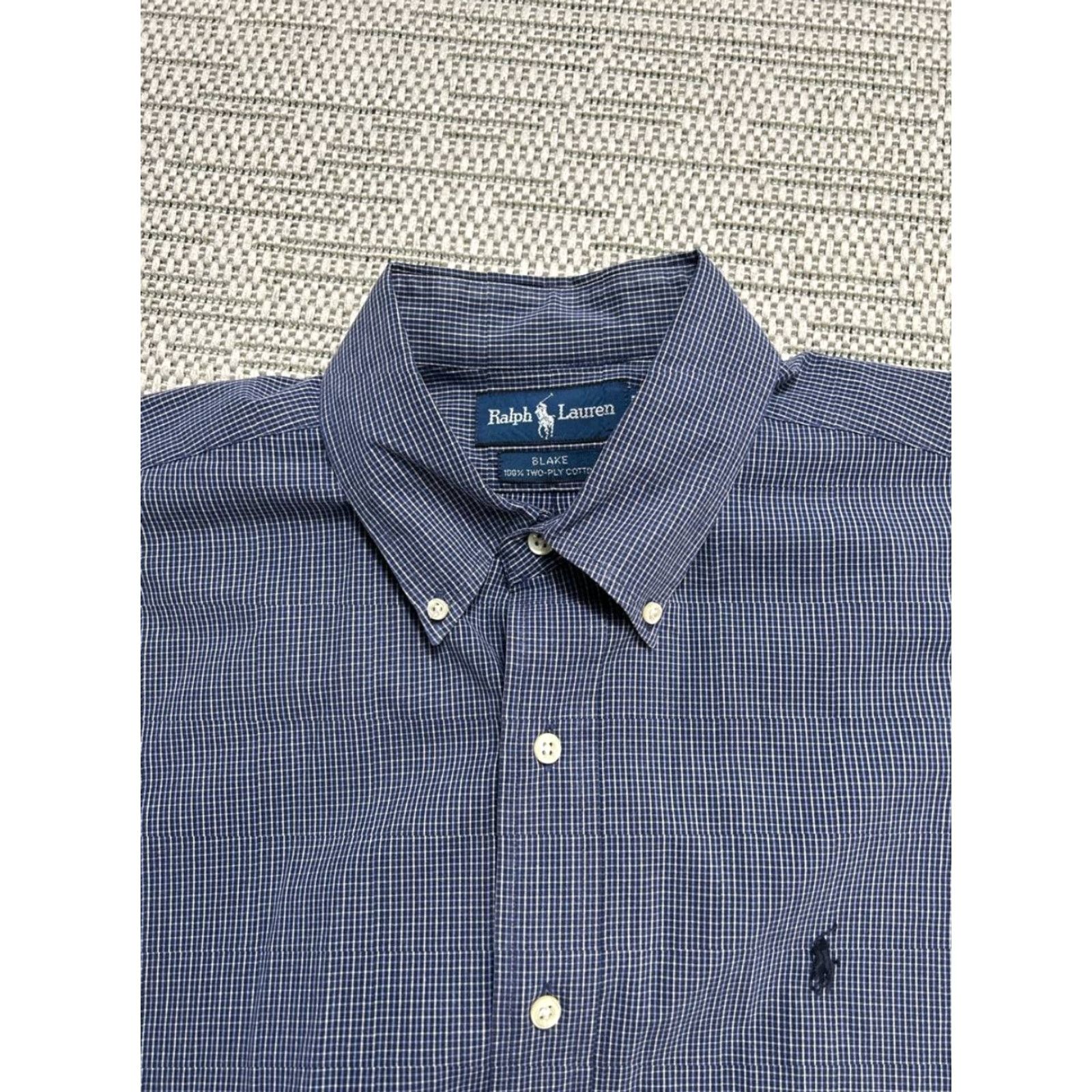 Ralph Lauren VINTAGE Ralph Lauren Blake Shirt Mens L Blue Checkered Cotton Button-Down Size US L / EU 52-54 / 3 - 3 Thumbnail