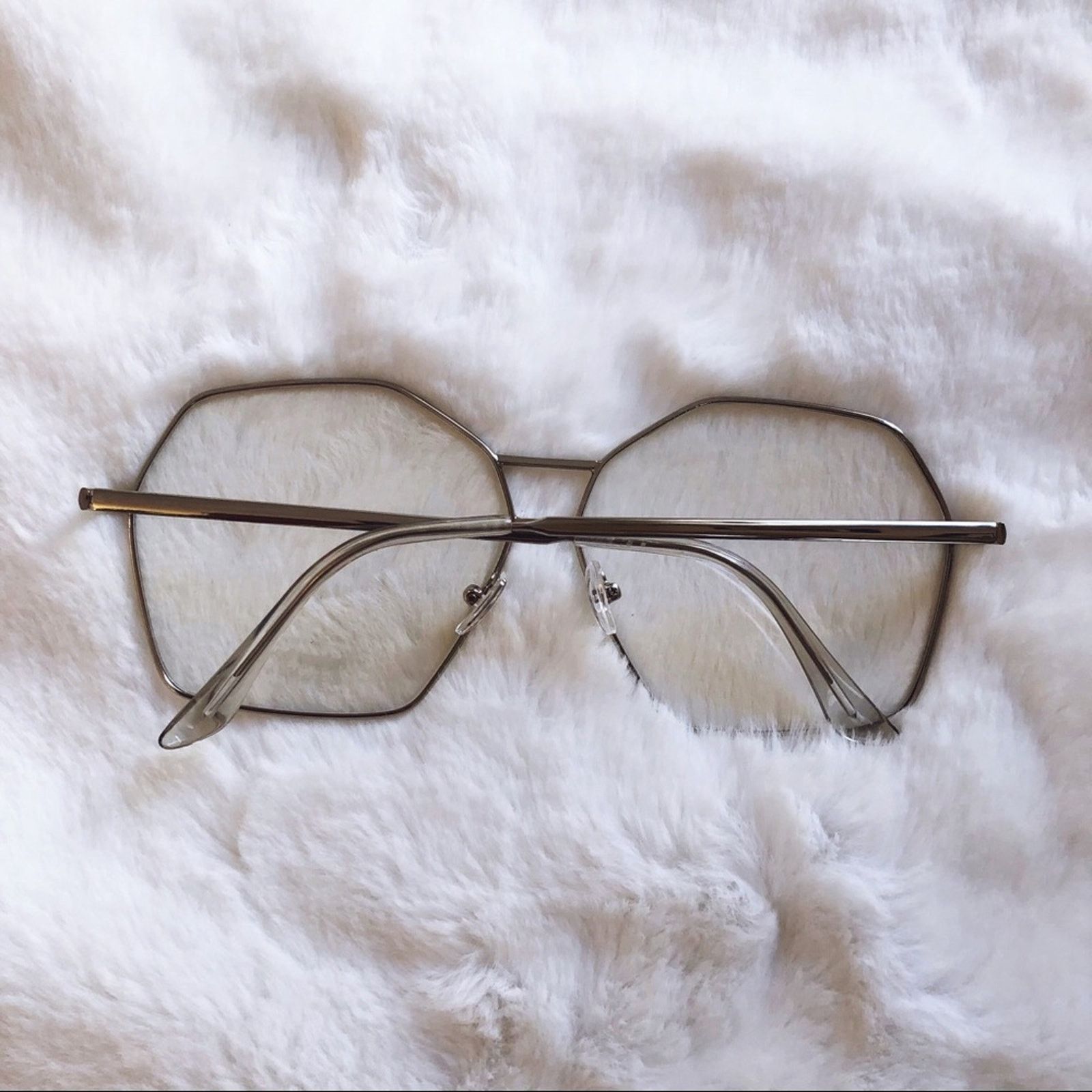 Other Peyton Silver Hexagon Clear Sunglasses Size ONE SIZE - 9 Thumbnail
