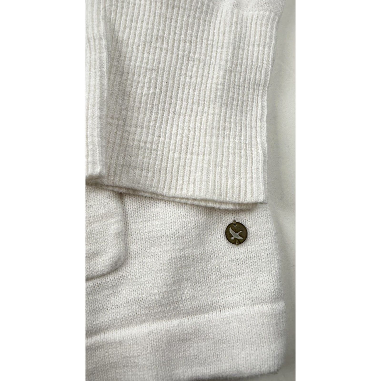 Eddie Bauer Eddie Bauer Sweater Cardigan Womens Medium White Open Front 100% Cotton Knit Knit Open Front Pockets Logo Bird 100% Cotton Mens? Size M / US 6-8 / IT 42-44 - 2 Thumbnail