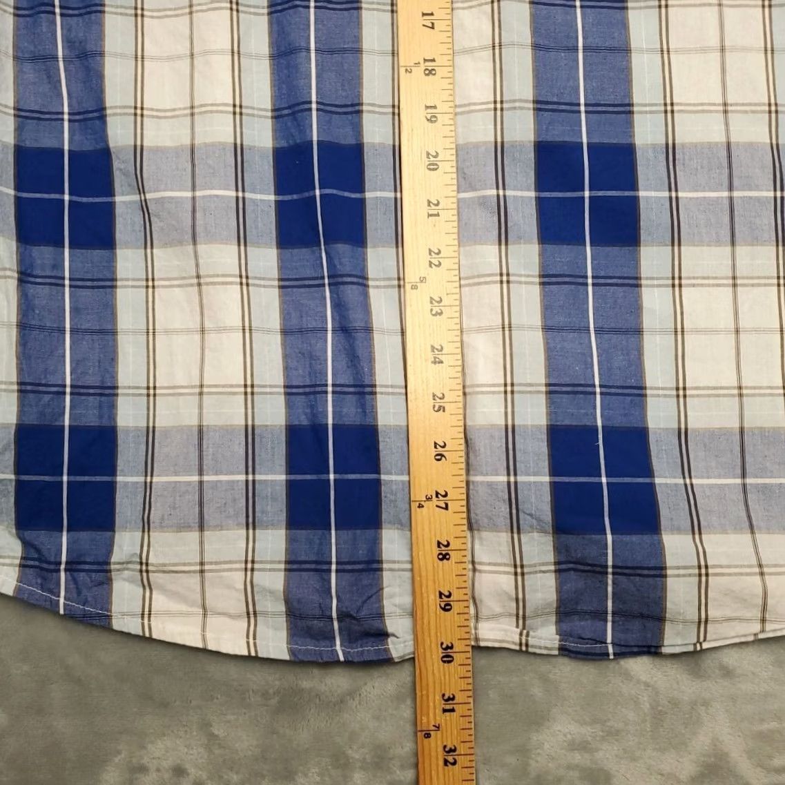 Wrangler Wrangler Shirt Mens XL Blue Plaid Western Short Sleeve Button Up Cowboy Rodeo Mens XL Western Shirt Size US XL / EU 56 / 4 - 6 Thumbnail