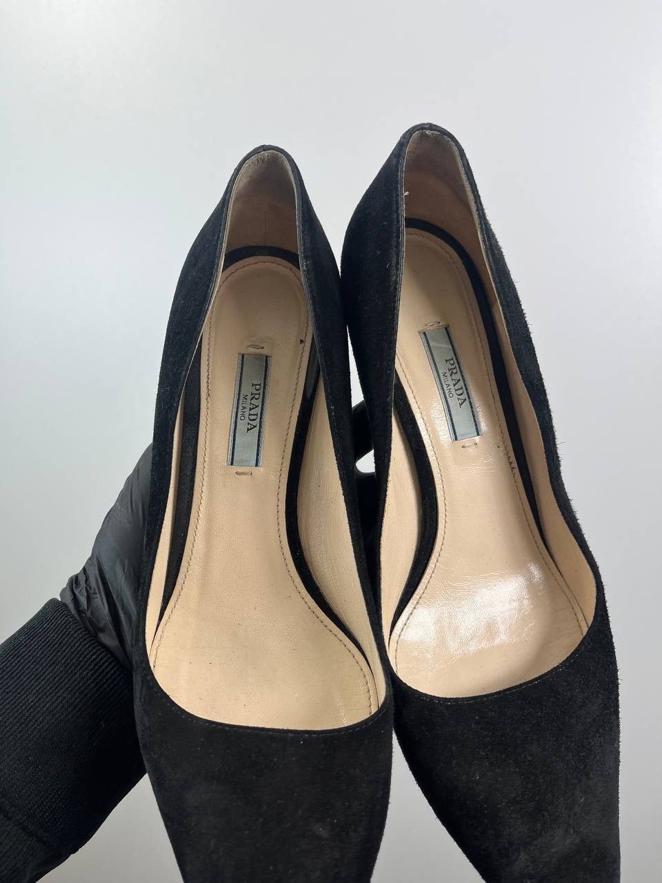 Prada Prada Black Suede Pointed Toe Ballet Flats Womens Size 39 Size US 9 / IT 39 - 2 Thumbnail