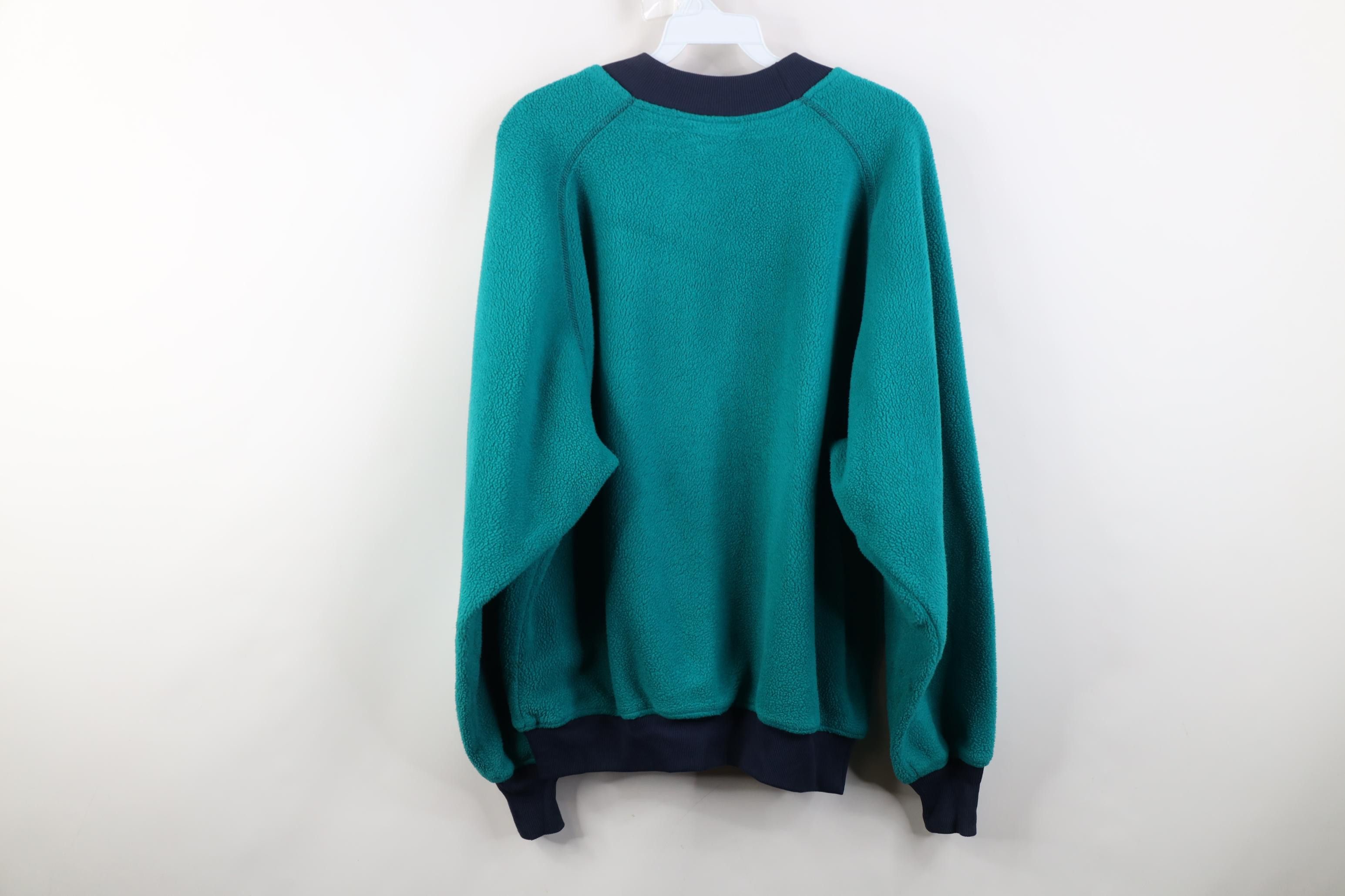 Lands' End Vintage 90s Lands End Ringer Fleece Sweatshirt Teal USA Size US M / EU 48-50 / 2 - 12 Thumbnail
