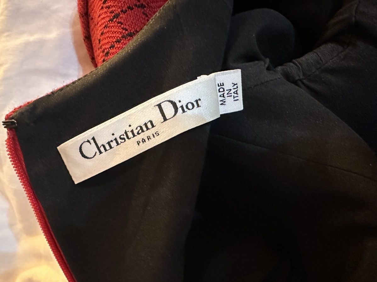 Dior Christian Dior Red Plaid Wool Dress Size S / US 4 / IT 40 - 3 Thumbnail
