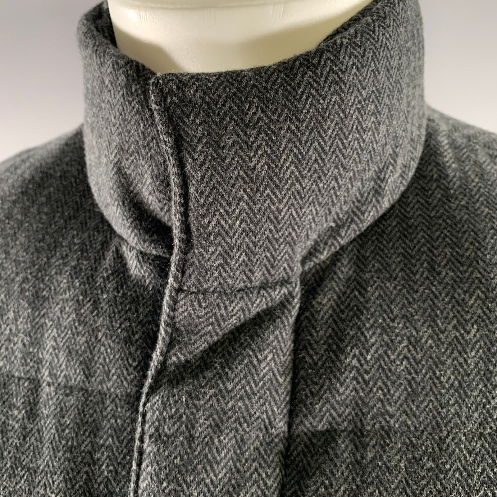 Vince VINCE Grey Break Herringbone Cotton Poly Puffer Jacket XS Size US XS / EU 42 / 0 - 2 Thumbnail