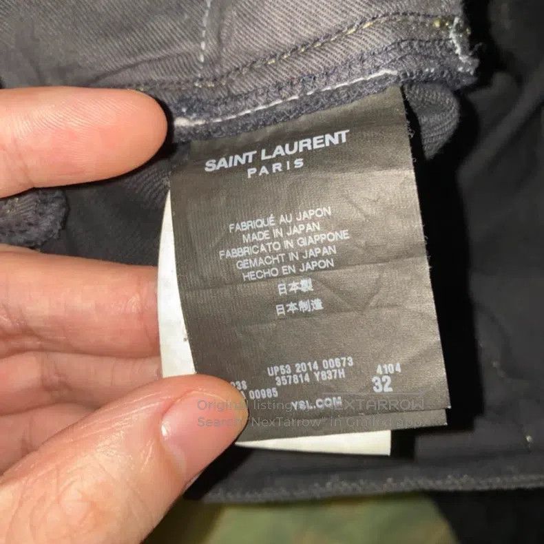 Saint Laurent Paris Saint Laurent Paris Oil-stained cut destroyed denim pants Size US 32 / EU 48 - 4 Thumbnail