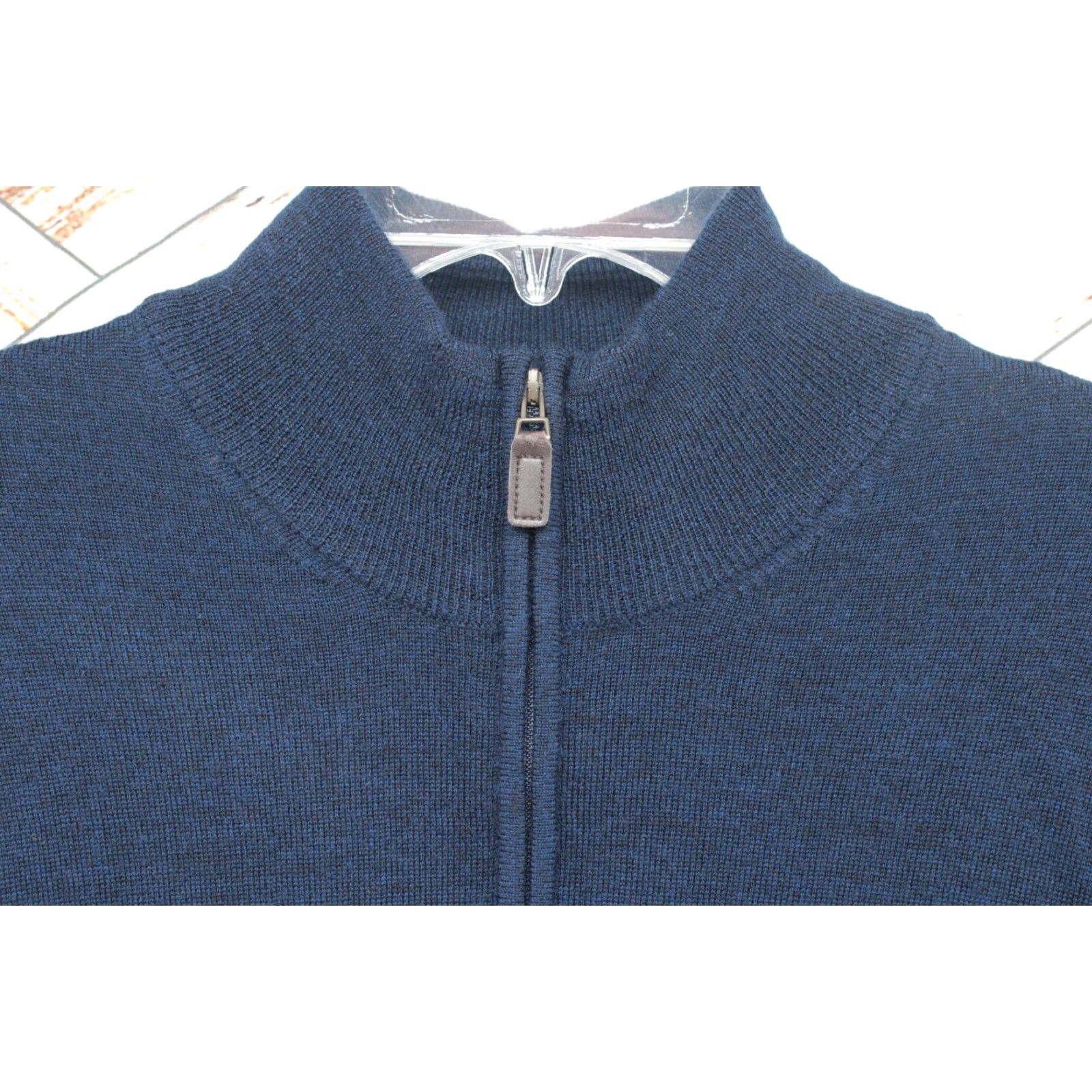 Jos. A. Bank Jos A Bank Sweater Mens Medium Navy Blue 1/4 Zip Wool Mock Neck Pullover Warm Size US M / EU 48-50 / 2 - 4 Thumbnail