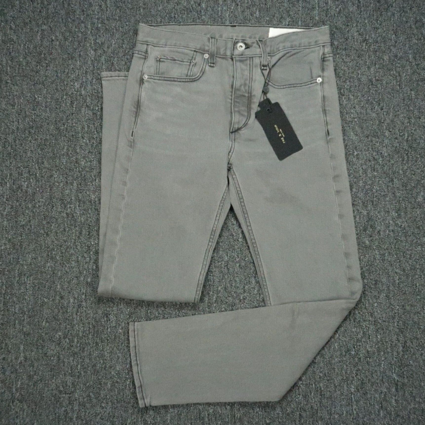 Rag & Bone rag & bone Jeans Men 29x30 Gray Greyson Fit Slim Denim 5-Pocket NWT 29 Waist Regular Pants Womens? Size US 29 - 2 Thumbnail