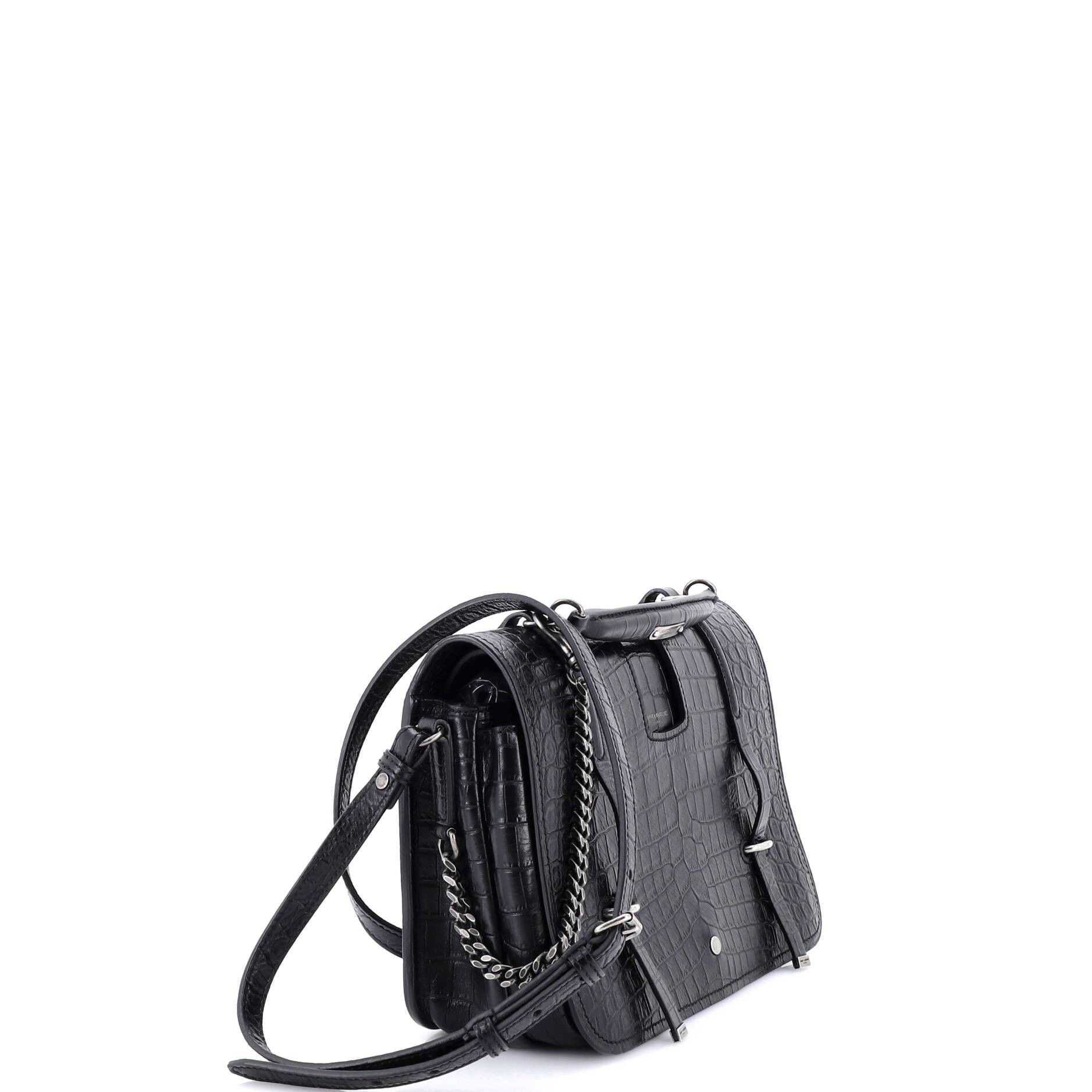 Saint Laurent Paris Saint Laurent Charlotte Flap Bag Crocodile Embossed Leather Size ONE SIZE - 1 Thumbnail