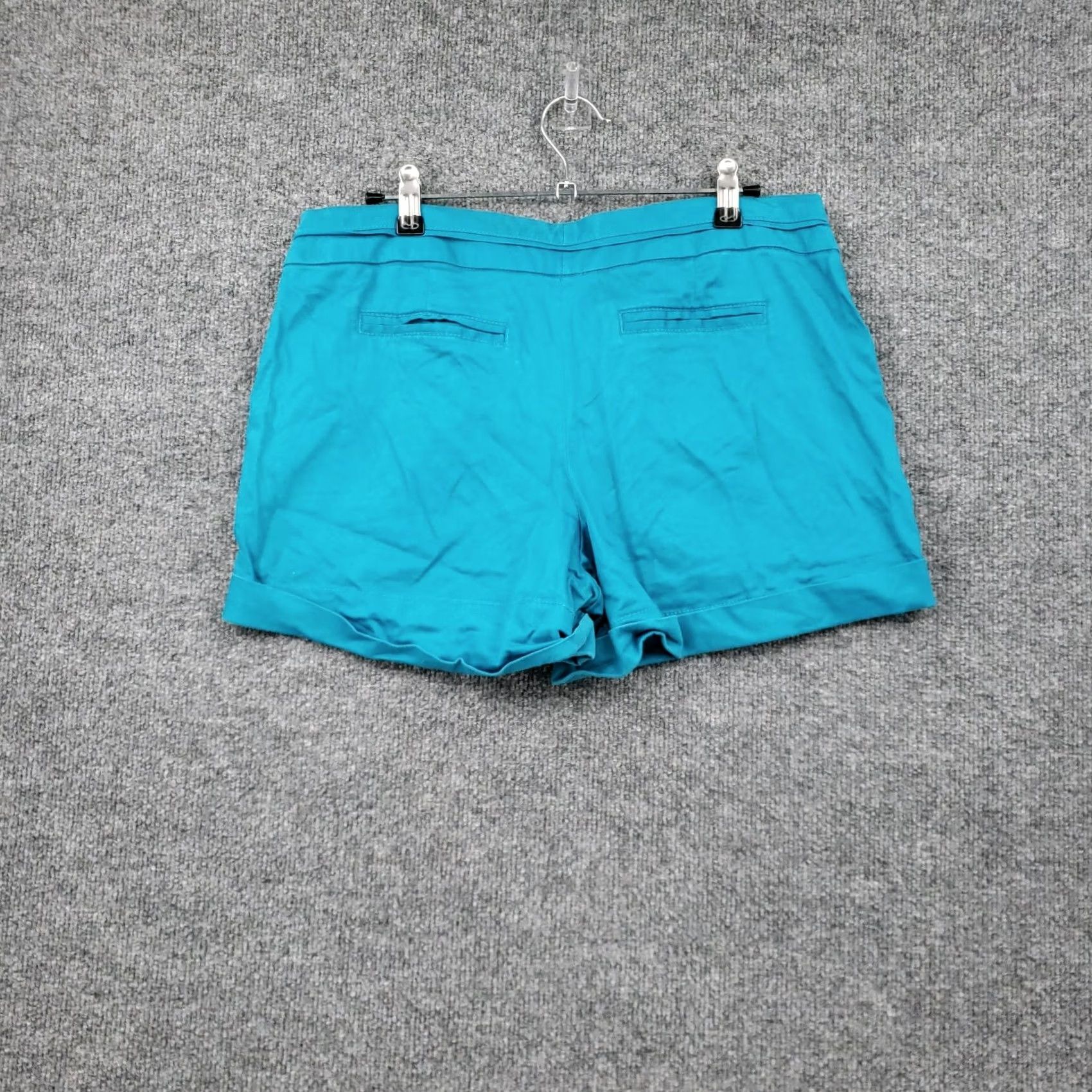 Express Express Shorts Womens 8 Blue Chino Mid Rise Cuffed Flat Front Cotton Blend Size 24" / US 00 / IT 34 - 2 Thumbnail