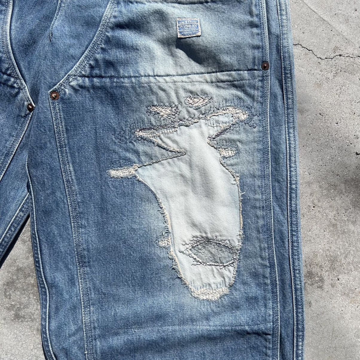 Kapital Kountry Kapital Damaged Denim Patchwork Painter Pants Made in Japan Size US 32 / EU 48 - 5 Thumbnail