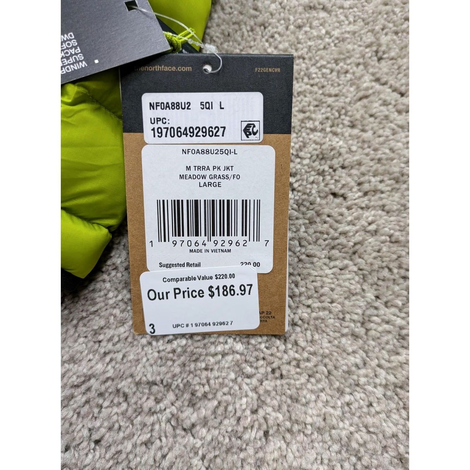 The North Face The North Face Jacket Mens Large Meadow Grass Down Packable Lightweight Puffer Size US L / EU 52-54 / 3 - 5 Thumbnail