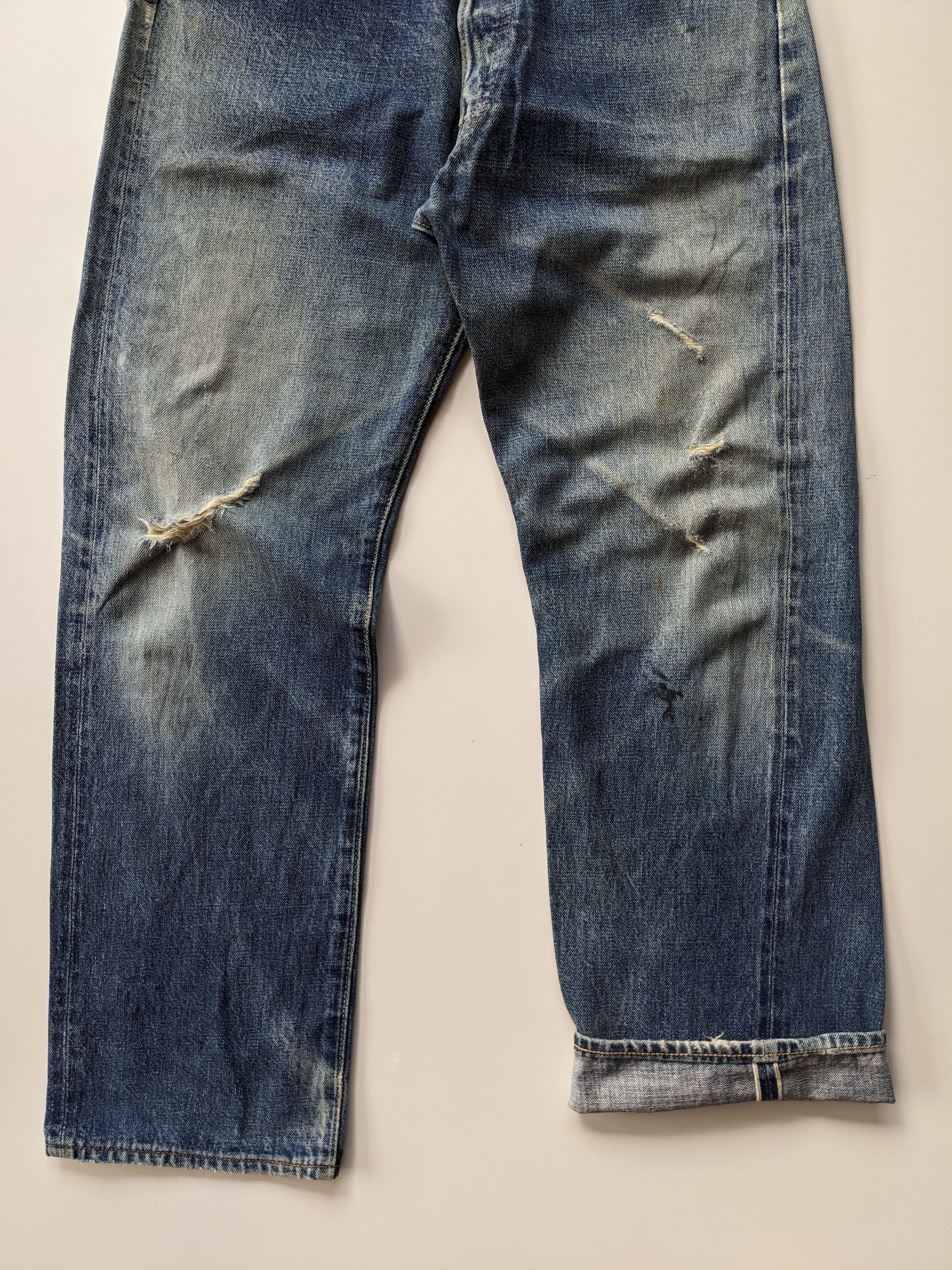 Denime Vintage DENIME distressed selvedge jeans Size US 29 - 5 Thumbnail