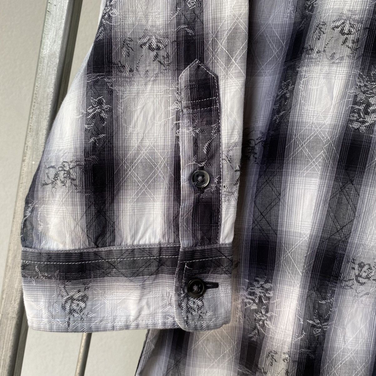 Tornado Mart TORNADO MART Black & White Ombre Plaid Shirt Size US L / EU 52-54 / 3 - 6 Thumbnail