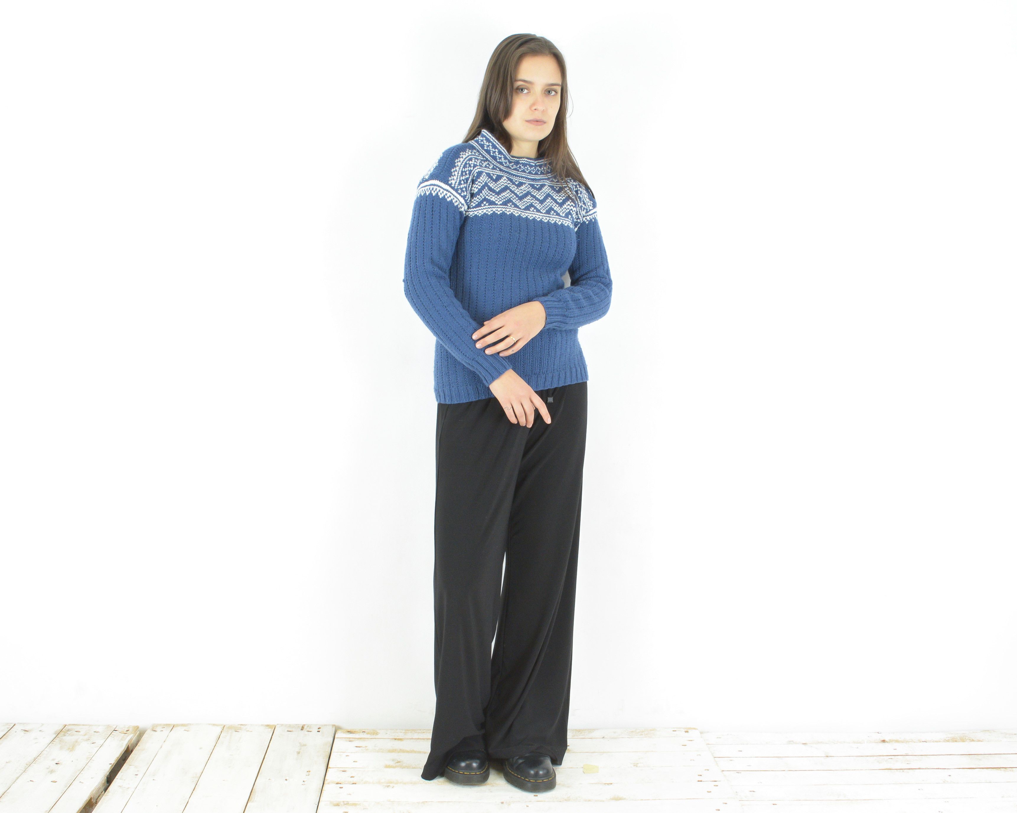 Vintage M Norwegian Wool Pullover Sweater Jumper Knit Top Winter Size M / US 6-8 / IT 42-44 - 2 Thumbnail