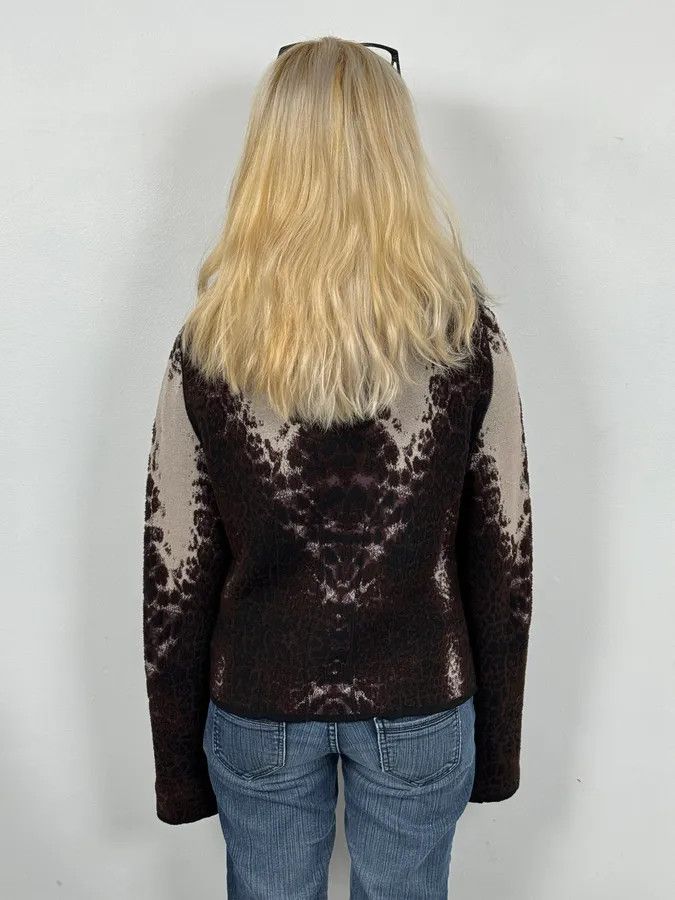 Roberto Cavalli 2000s Roberto Cavalli Brown Leopard Gradient Cardigan Size L / US 10 / IT 46 - 3 Thumbnail
