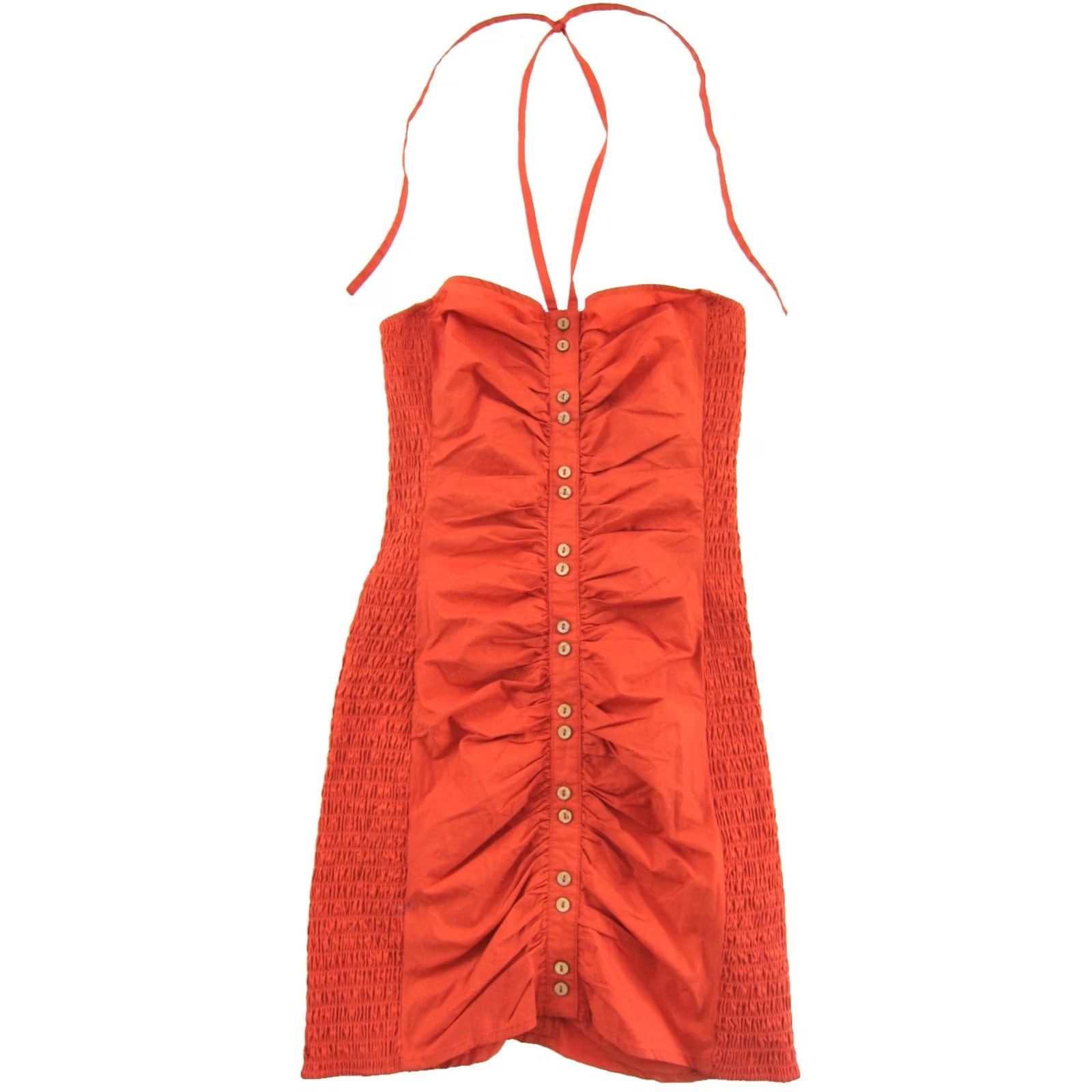 Free People Free People Orange Mini Dress Halter M Dress Size M / US 6-8 / IT 42-44 - 2 Thumbnail