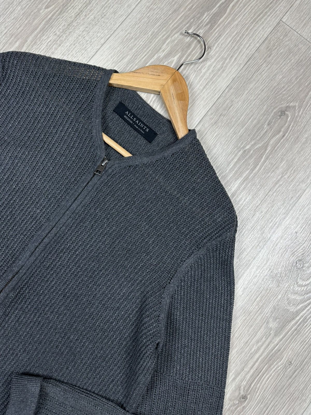 Allsaints Allsaints Zip Sweater Knit Gray Hoodie Rare Size M Size US M / EU 48-50 / 2 - 2 Thumbnail