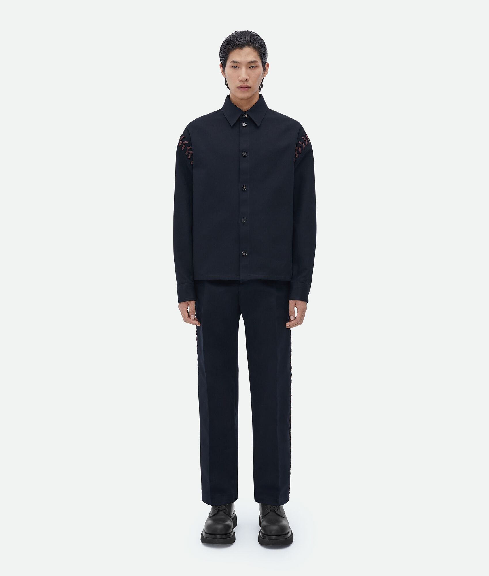 Bottega Veneta o1loc1c0125 729196 Cotton Canvas Lace-Up Pant in Space Size US 34 / EU 50 - 4 Thumbnail